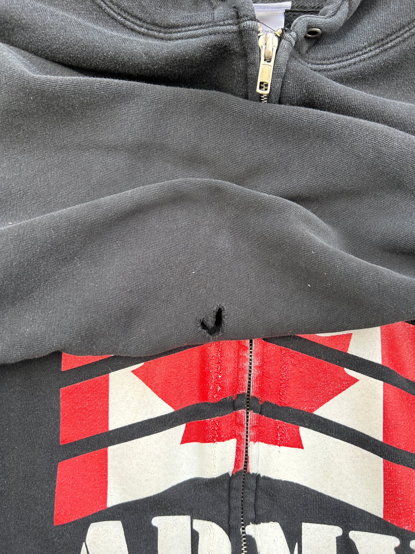 Vintage Bubba Army Canada Puff Print Zip Hoodie (XL)