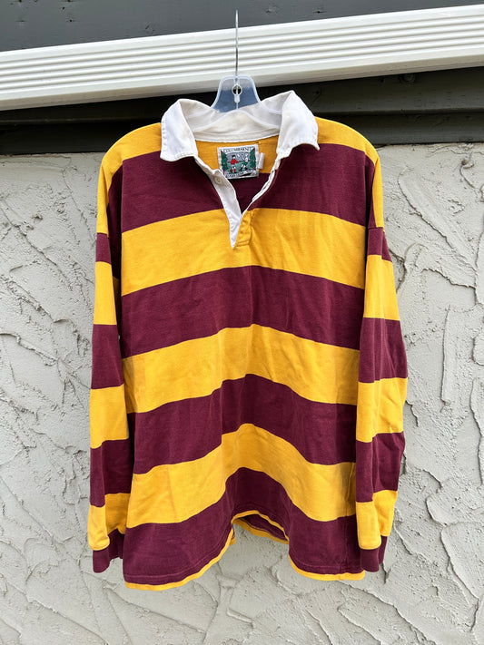 Vintage Columbia Knit Striped Rugby Jersey (XL)