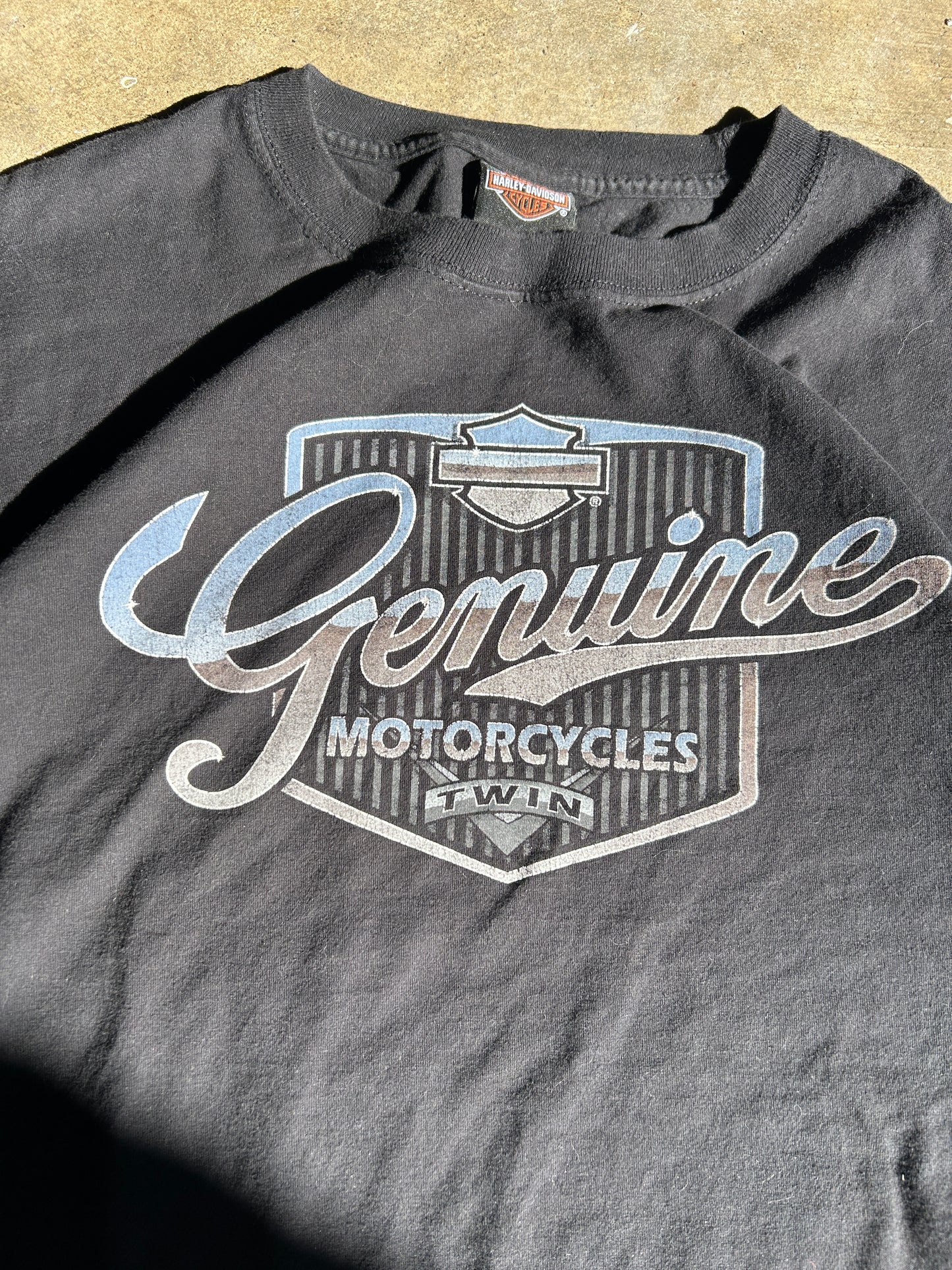 Vintage Harley Metallic Logo Tee (L)