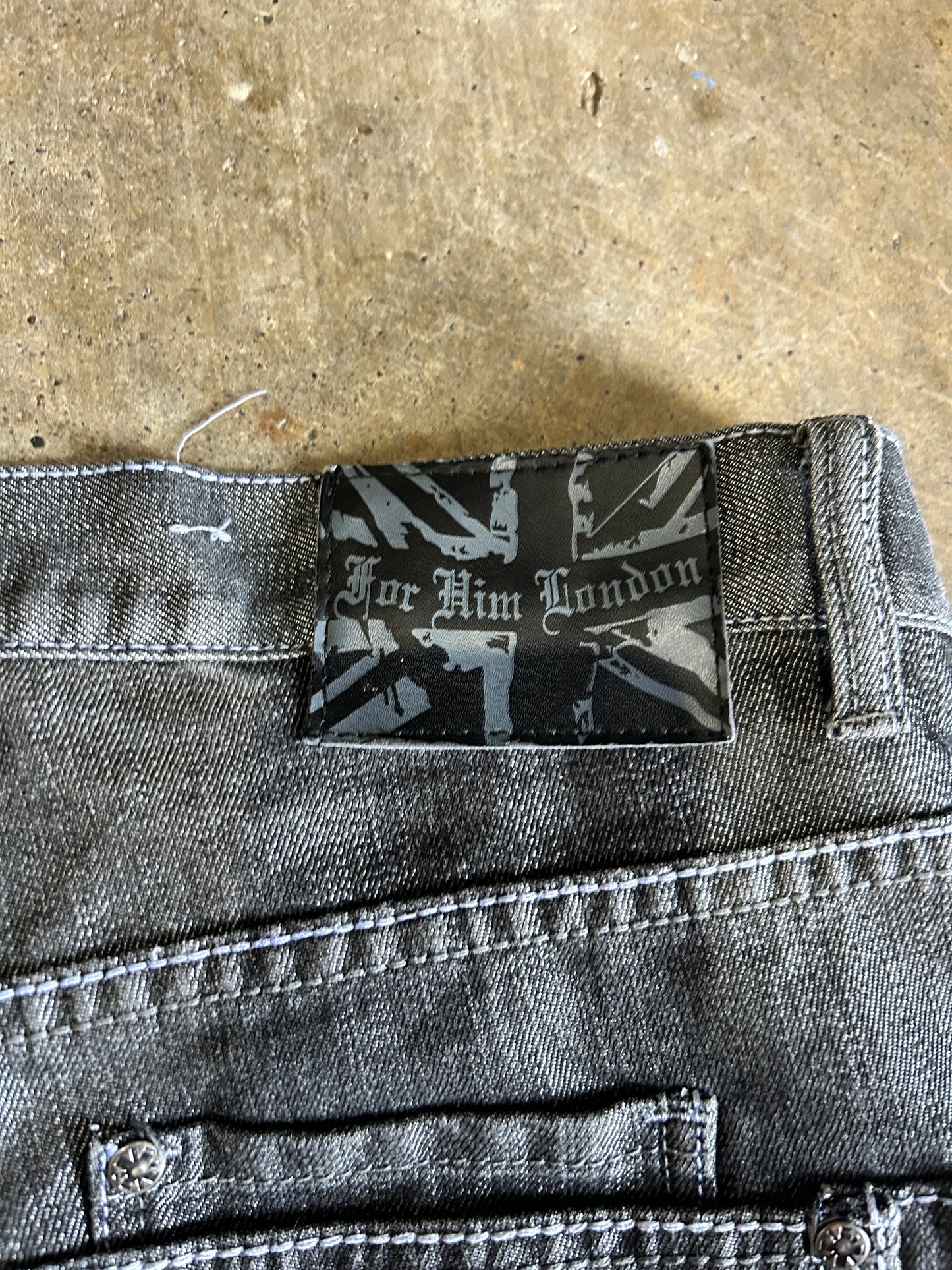 Y2K For Him London Grey Multi-Pocket Jeans (36x33)