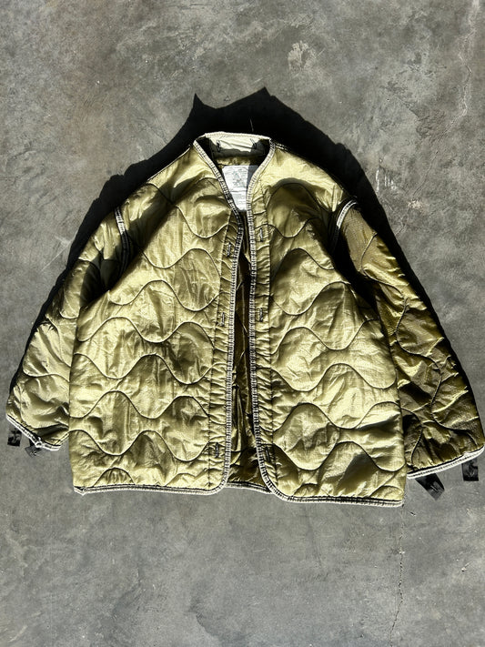 Vintage Olive Military Jacket Liner (L)
