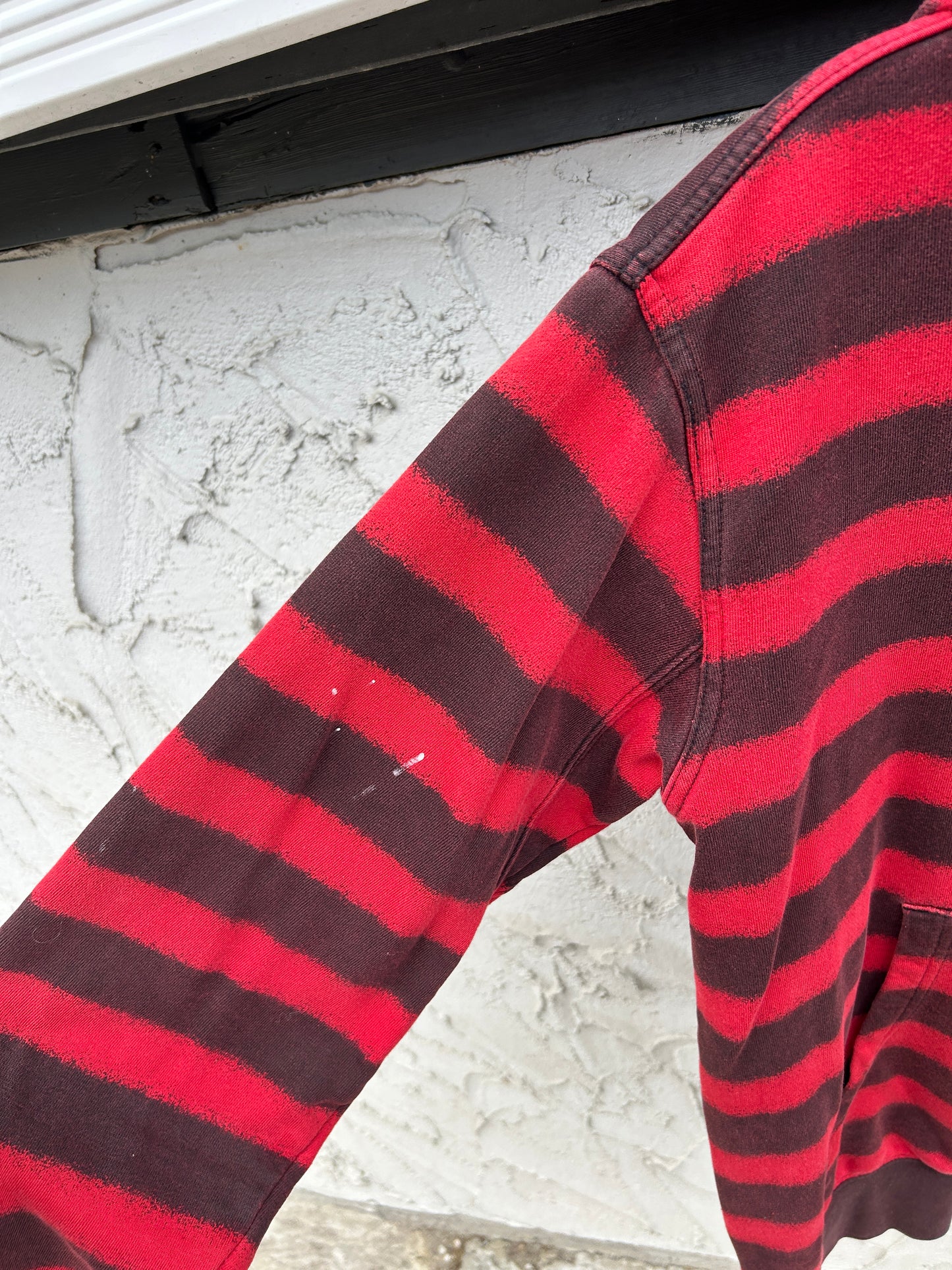 Y2K Emerica Red Striped Skate Zip Hoodie (L)
