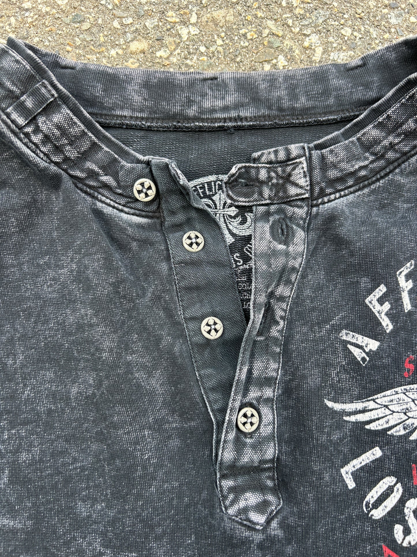 Y2K Affliction Stonewash LS Shirt (2XL)