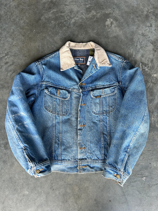 Vintage Blue Bay Jean Company Blanket Lined Denim Jacket (M)