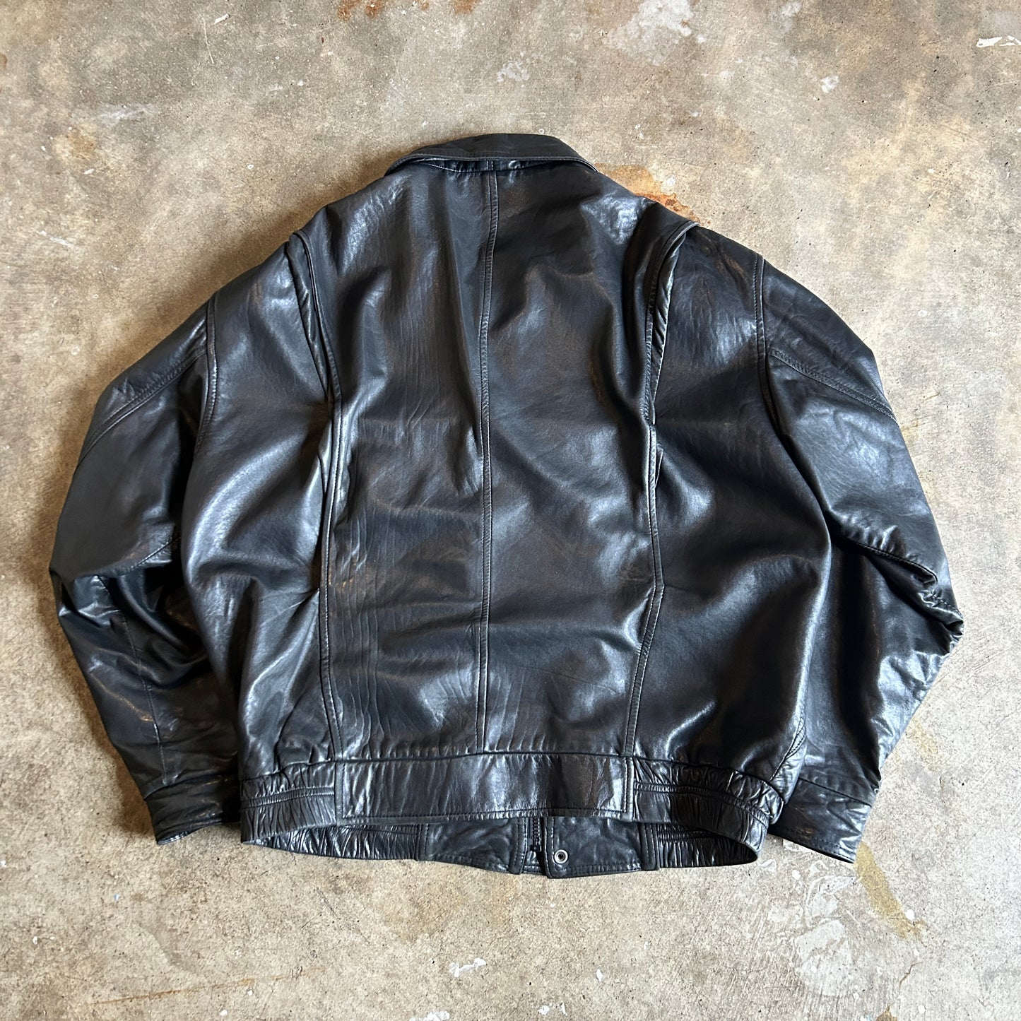 Vintage Paisley Lined Group 5 Leather Jacket (XL)
