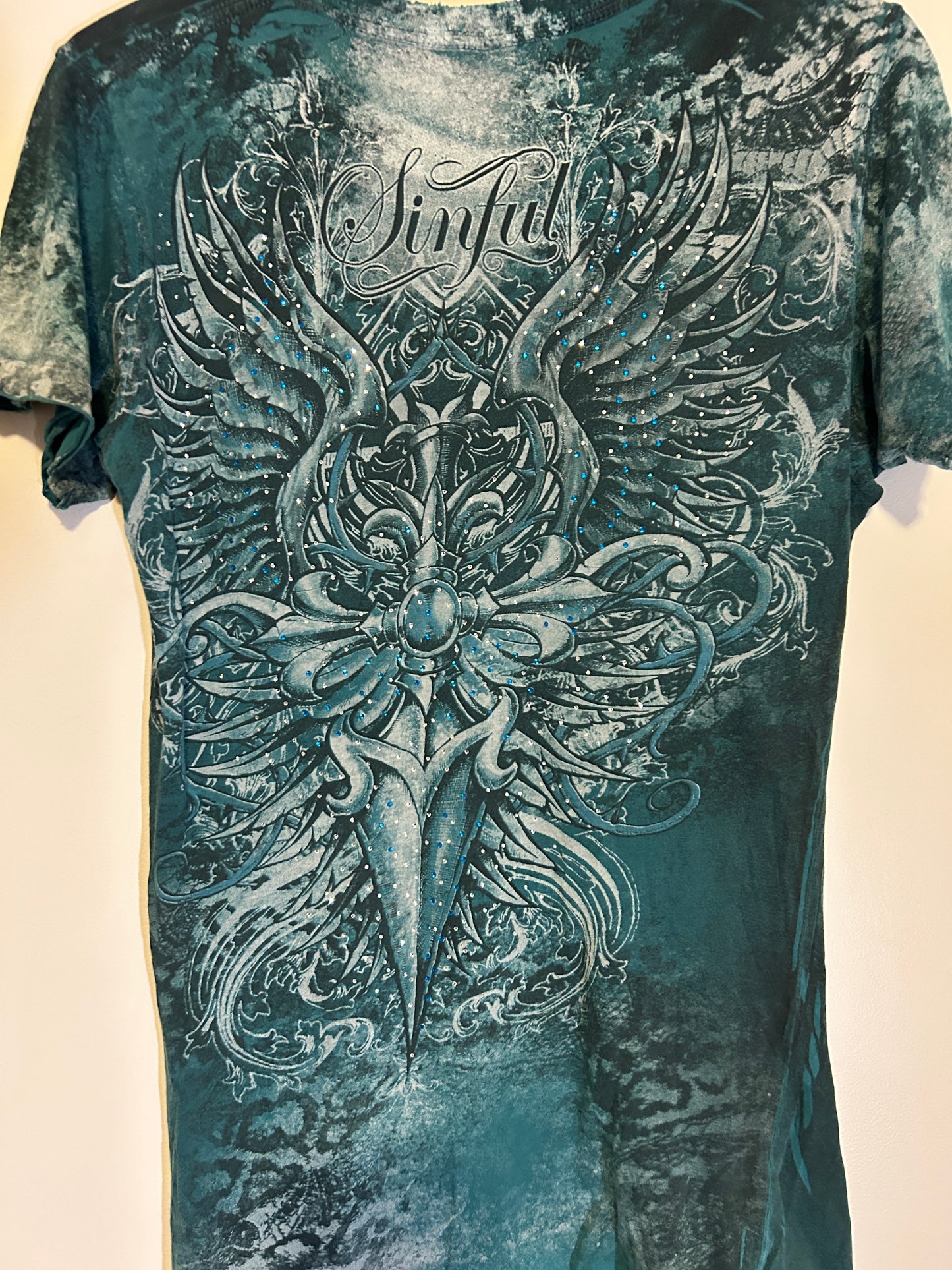 Y2K Women’s Sinful Bejewelled Tee (L)