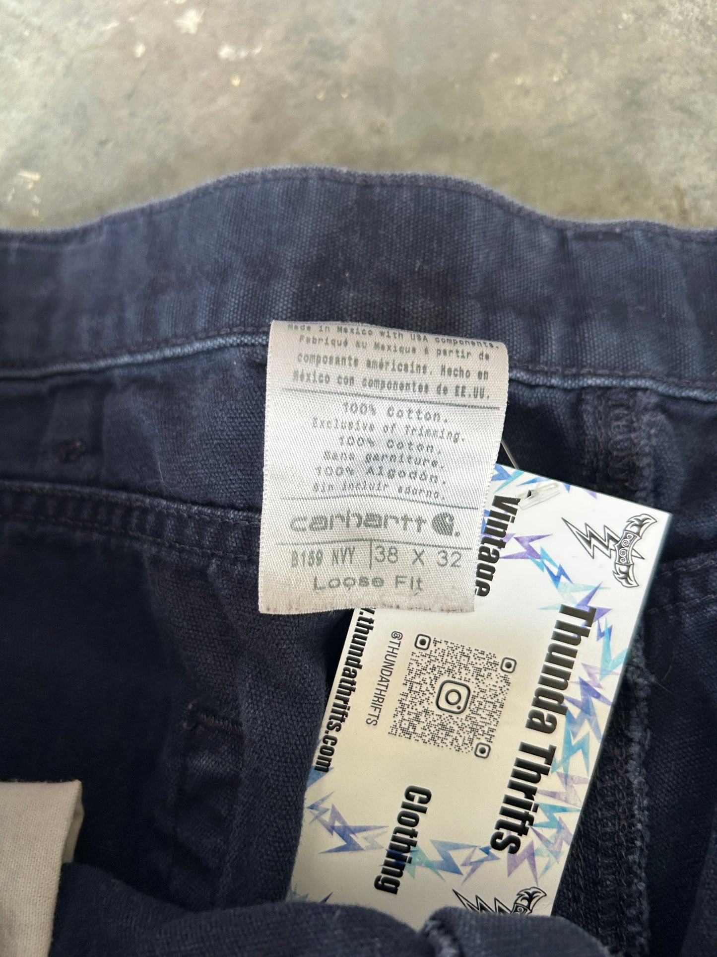 Vintage Carhartt Navy Loose Fit Pants (38x32)