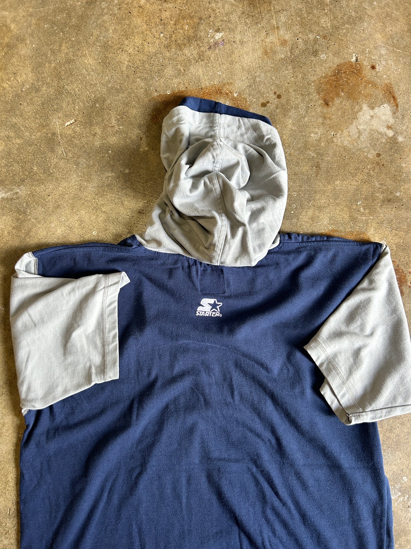 Vintage 90’s Starter Georgetown Double Hooded Warmup Jersey Tee (L)