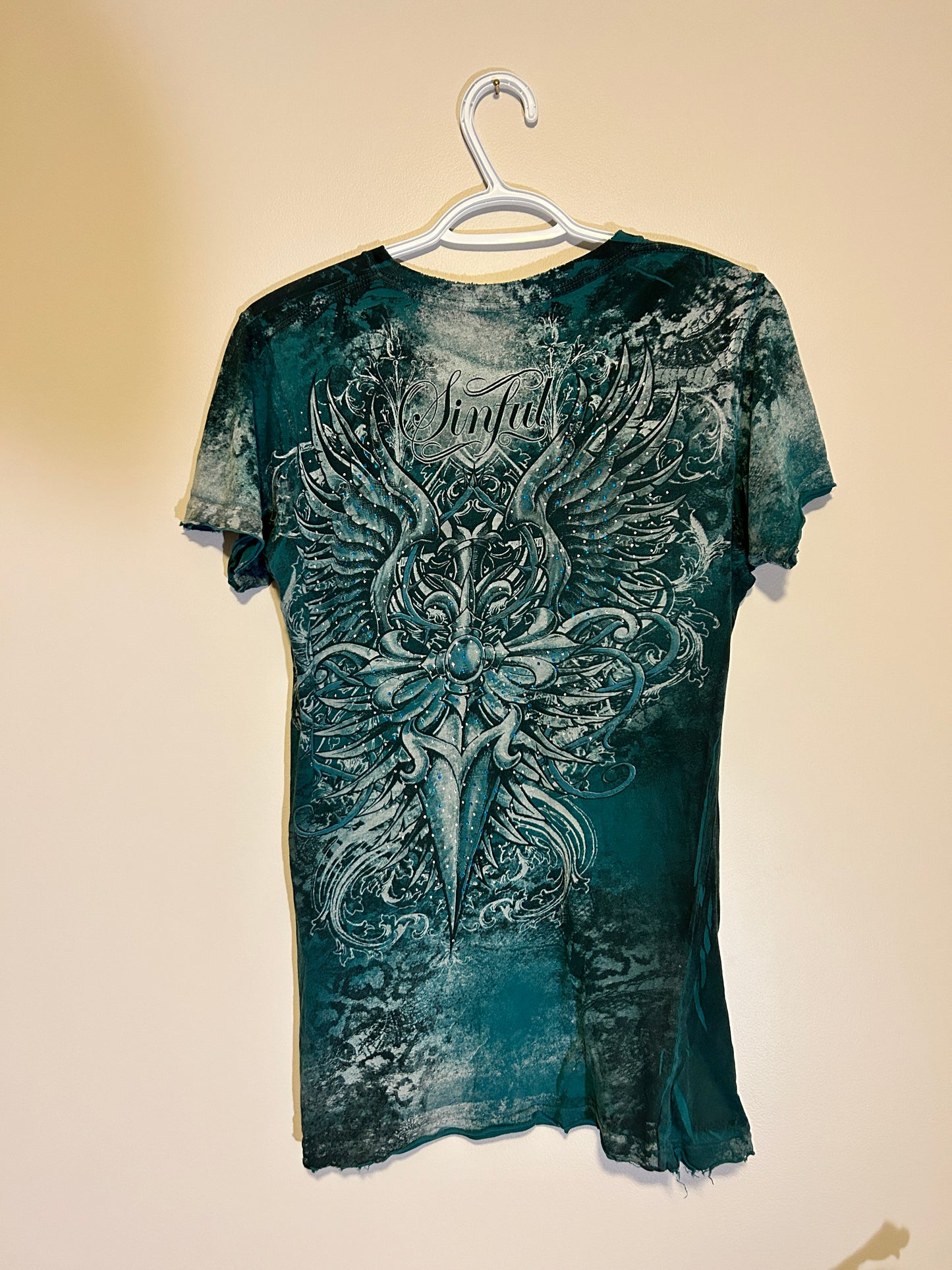 Y2K Women’s Sinful Bejewelled Tee (L)