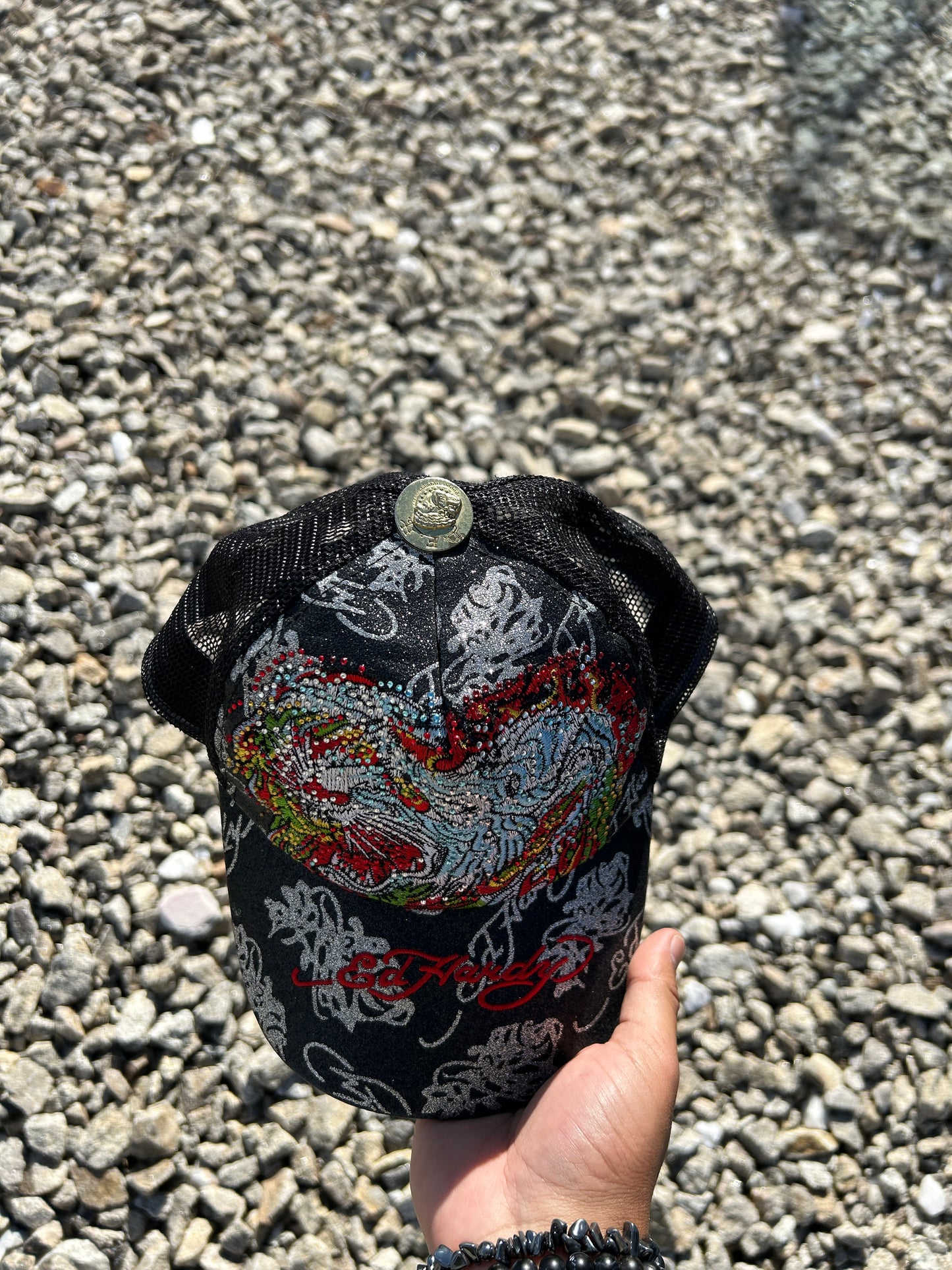 Jewelled Don Ed Hardy Tiger Trucker Hat