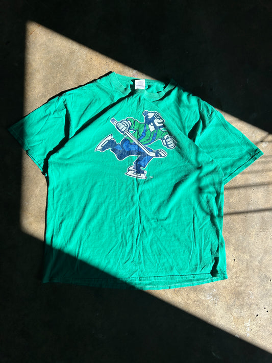 Vintage Canucks Green Johnny Logo Tee (XL)