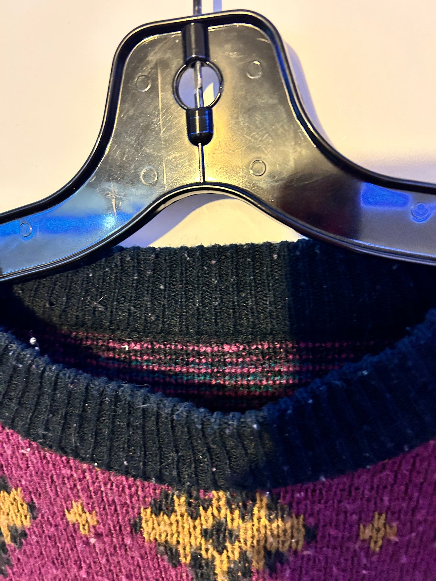 Vintage Patterned Knit Sweater (L)