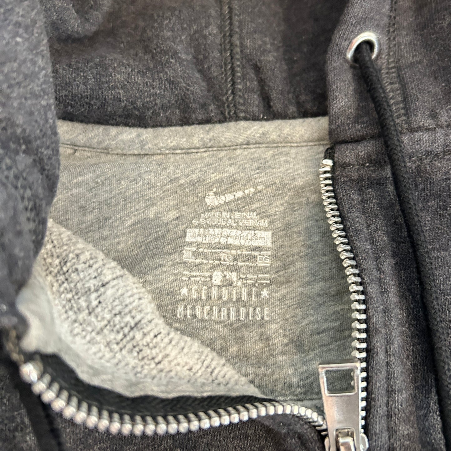 Grey Nike Chicago Cubs Zip Hoodie (XL)