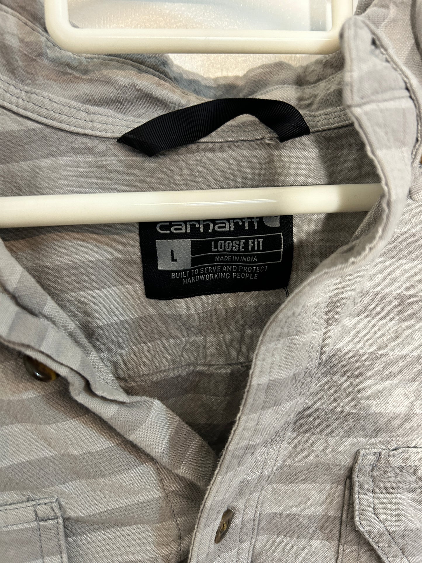 Carhartt Striped Button Up Shirt (L)