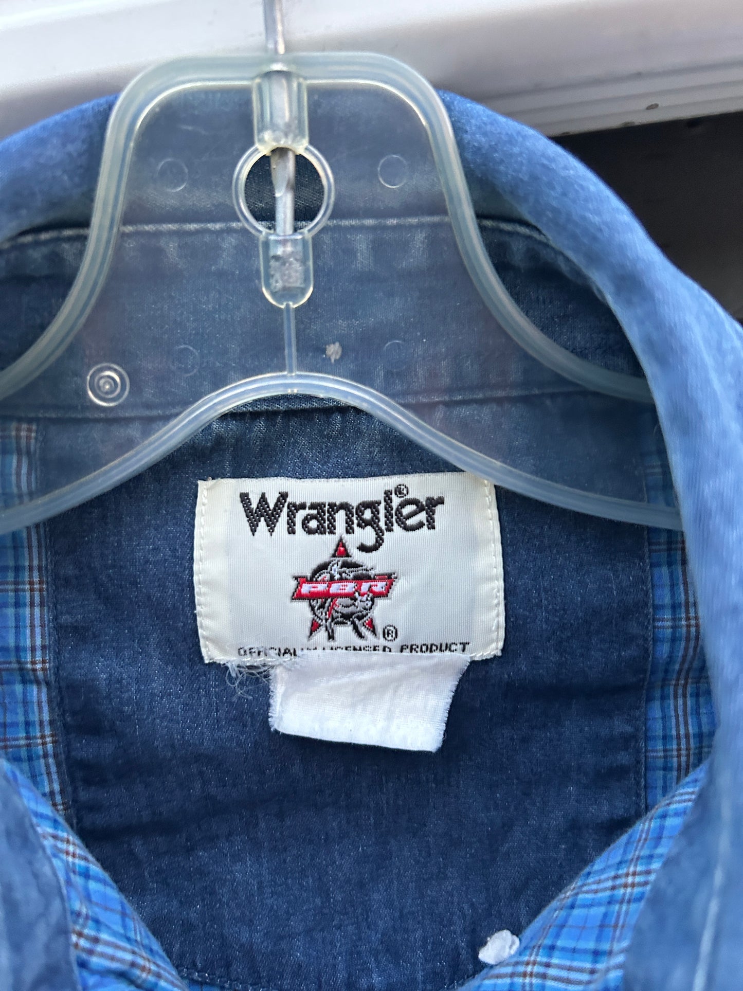 Vintage Wrangler PBR Denim Collar Shirt (L)