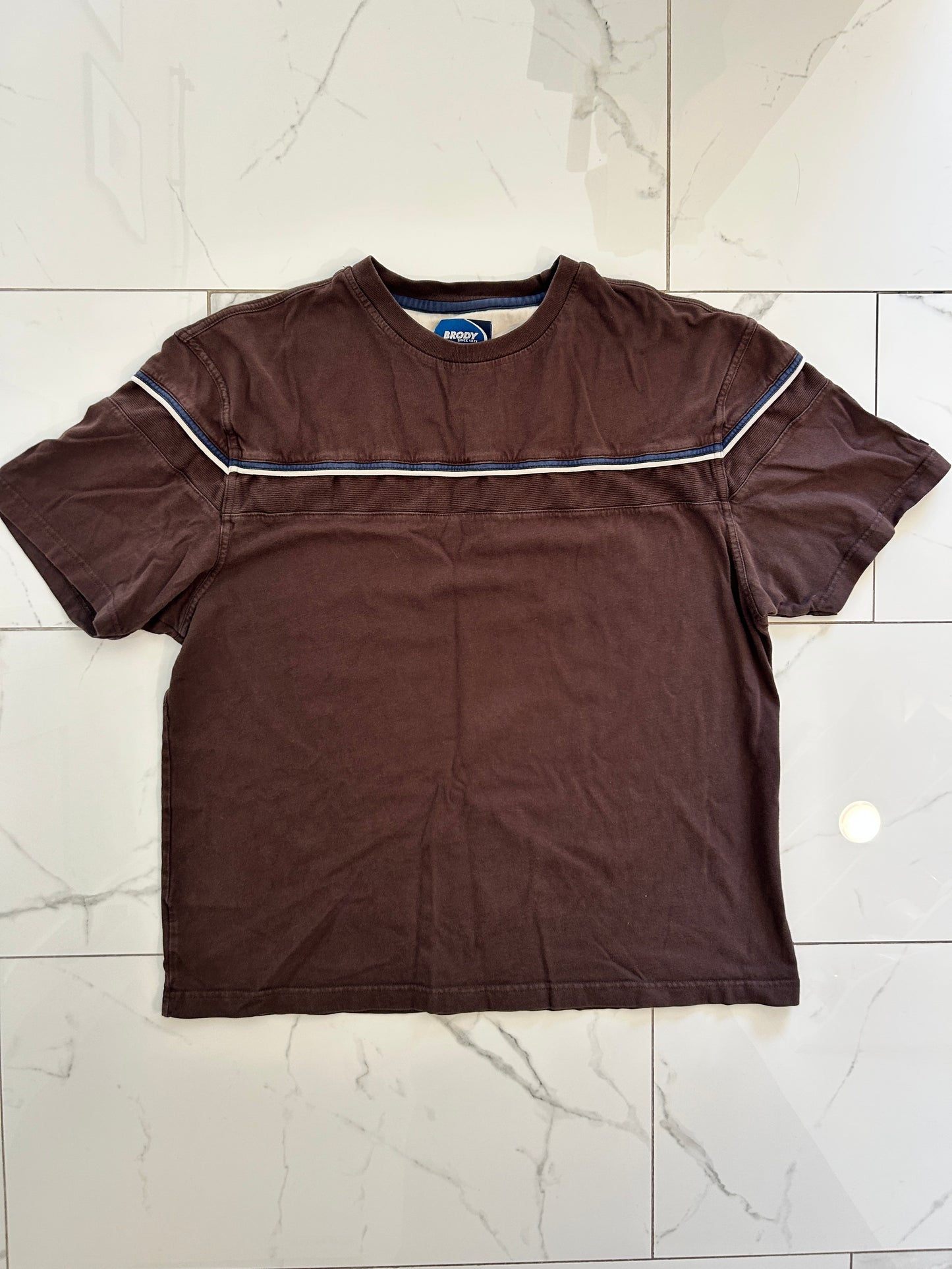 Vintage Brody Brown Chest Stripe Tee (XL)