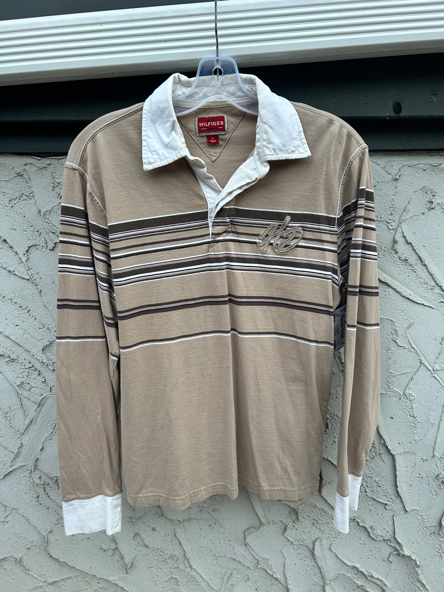 Beige Tommy Hilfiger Polo Shirt (M)