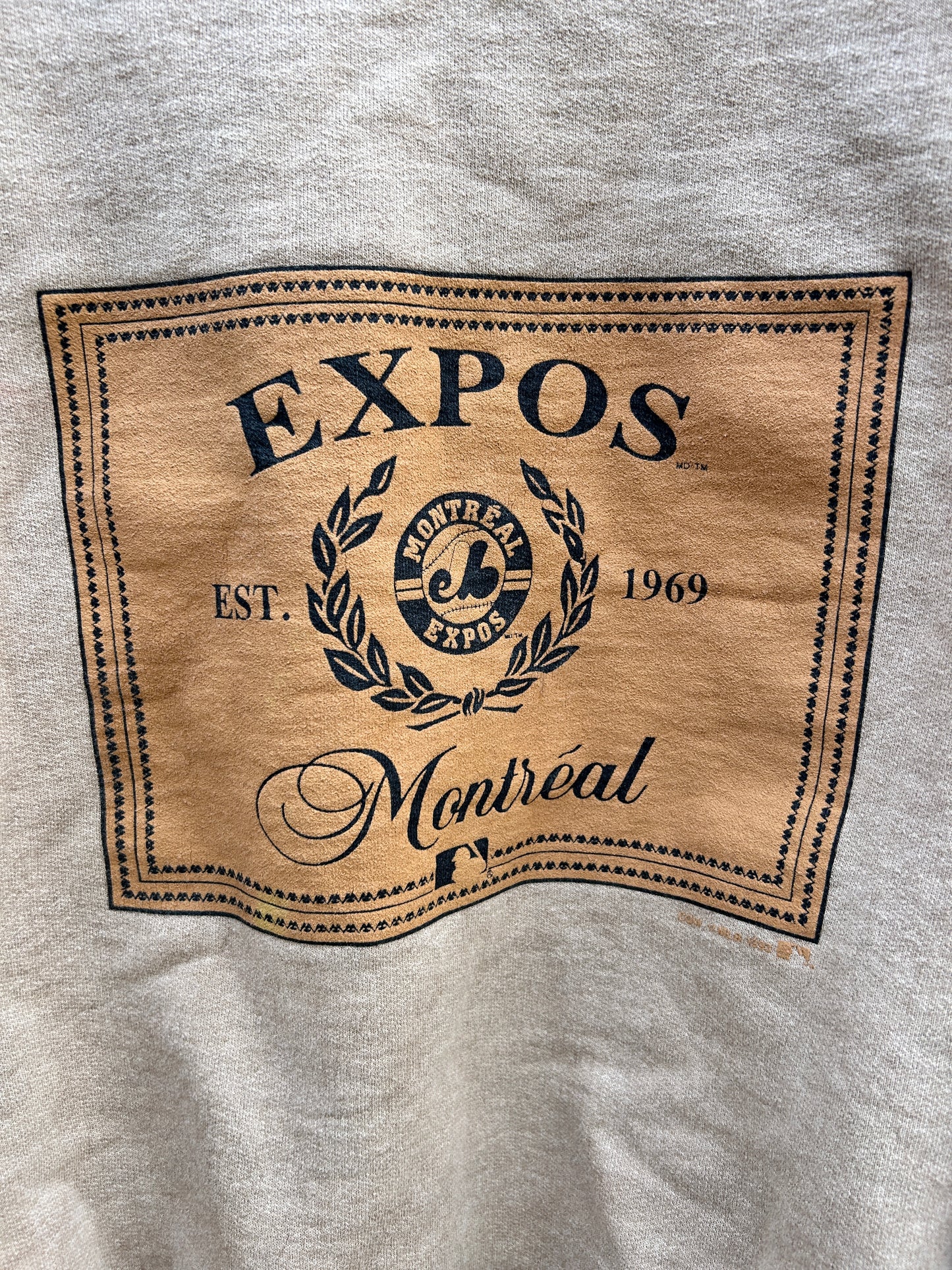 Vintage 1993 Montreal Expos Tan Crewneck (XL)