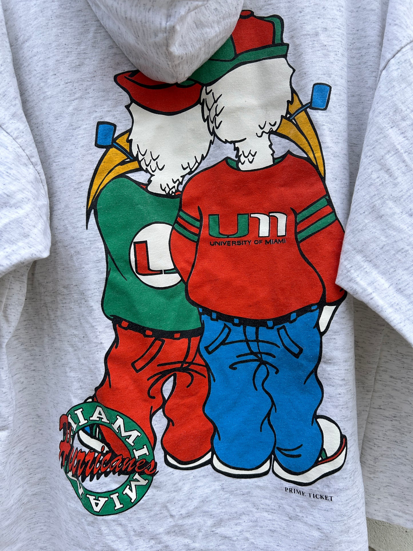Vintage Double Sided University of Miami Lightweight Hoodie (L)