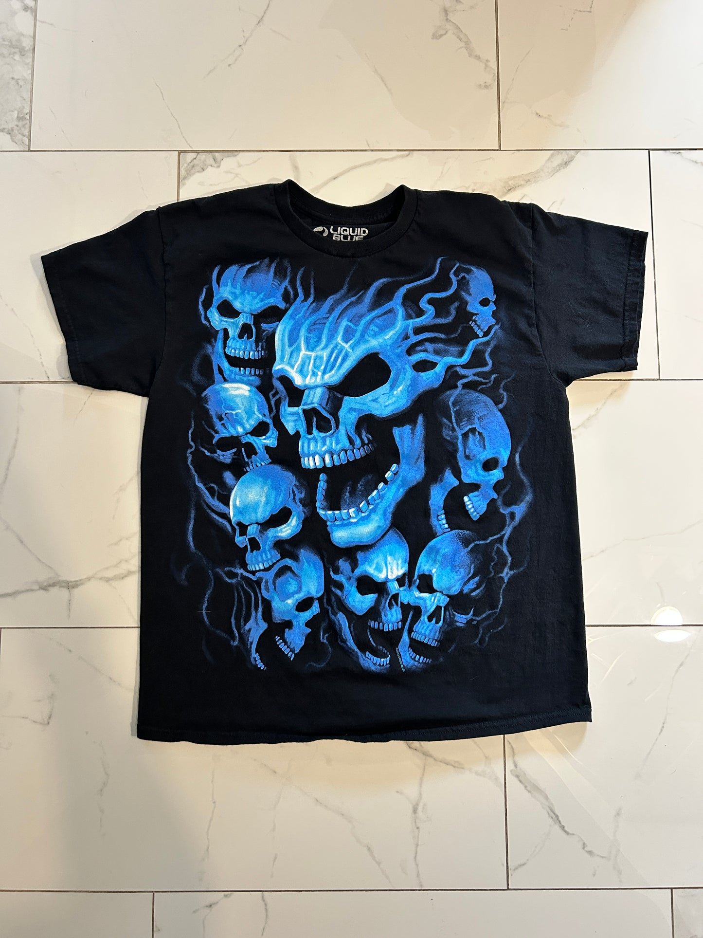 2013 Liquid Blue Flaming Skull Tee (L)