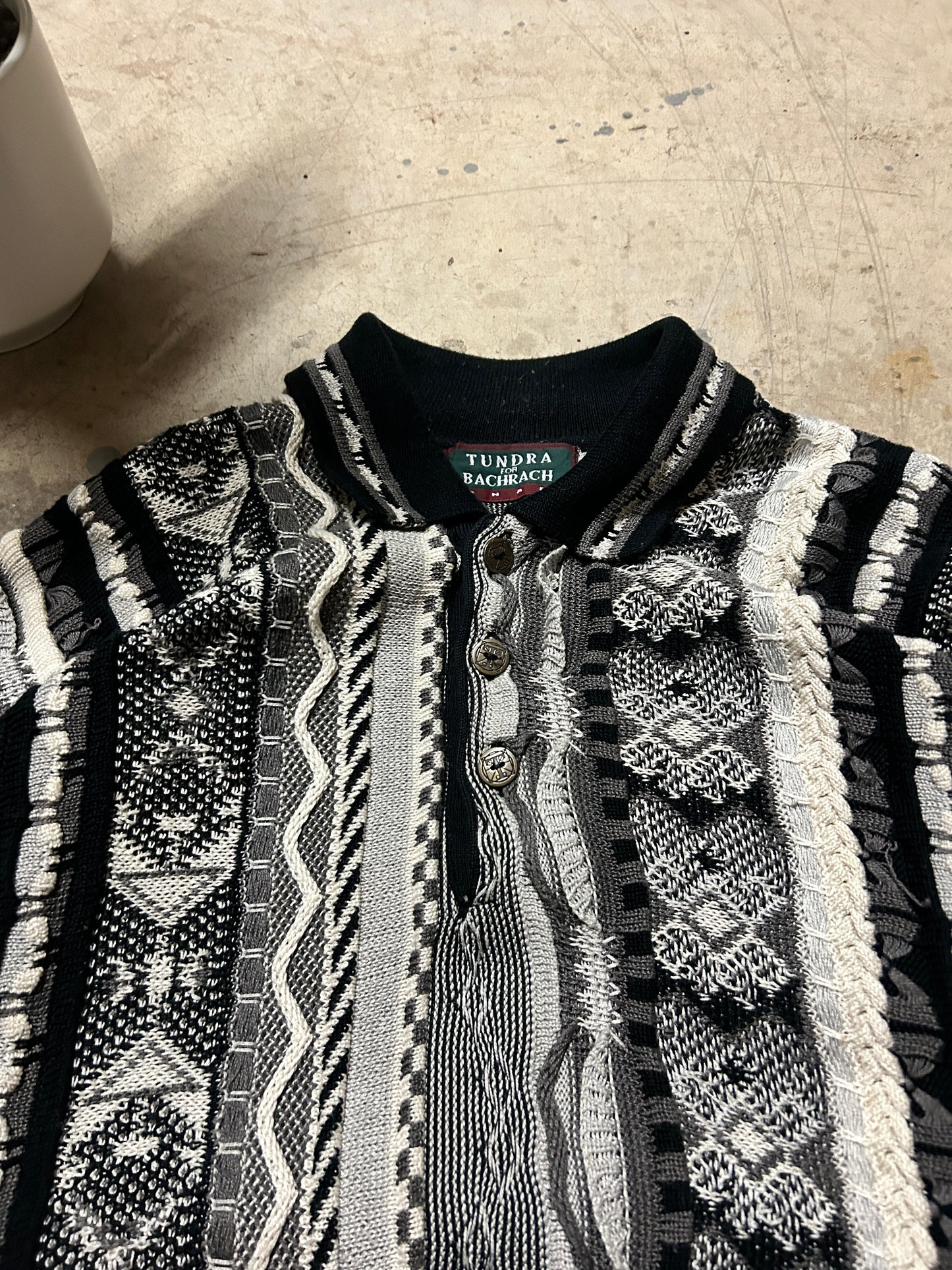 Vintage Collared Tundra Coogi Style Knit Sweater (L)