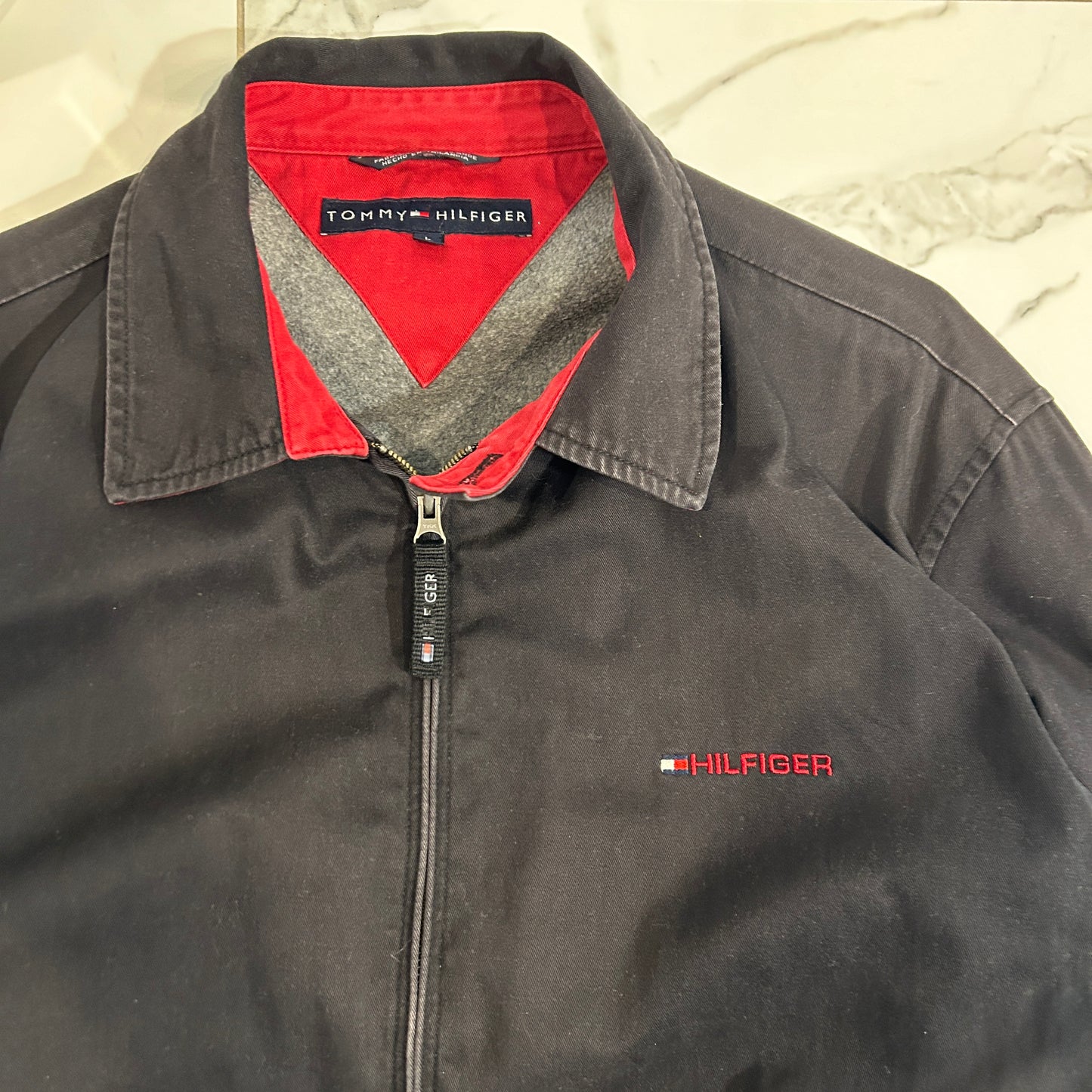 Vintage Tommy Hilfiger Bomber Style Collared Jacket (L)