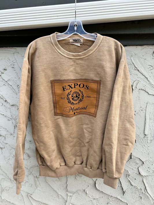 Vintage 1993 Montreal Expos Tan Crewneck (XL)