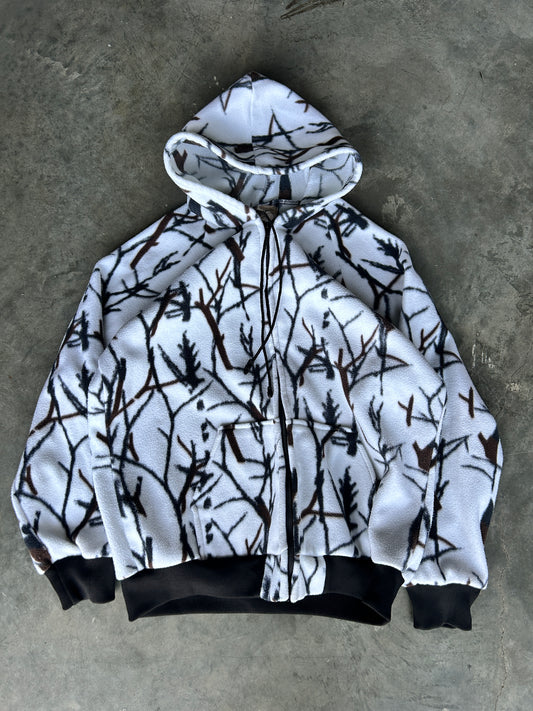 Vintage Savana Winterland Camo Fleece Zip Hoodie (XL)