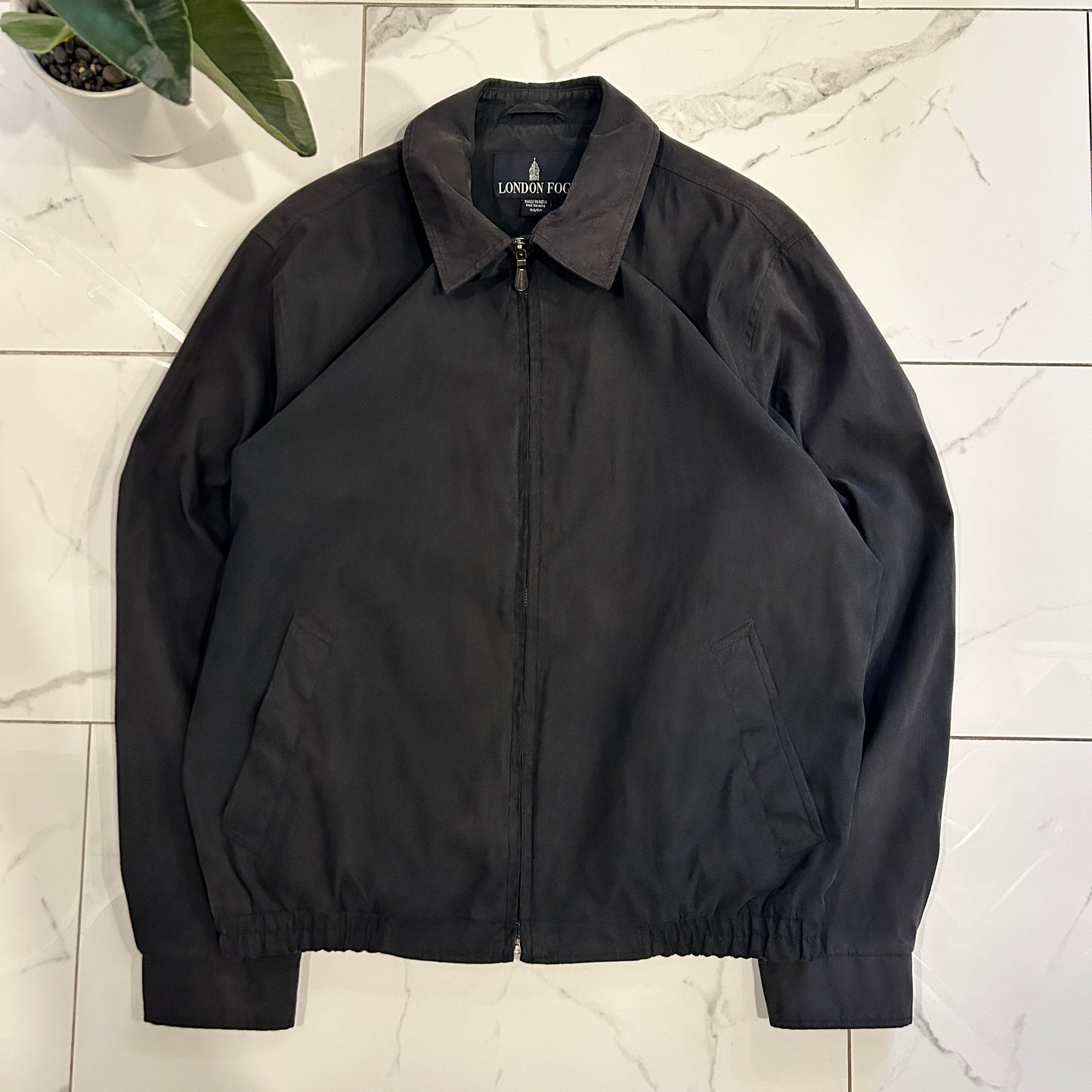 Vintage London Fog Suede Style Bomber Jacket (M)