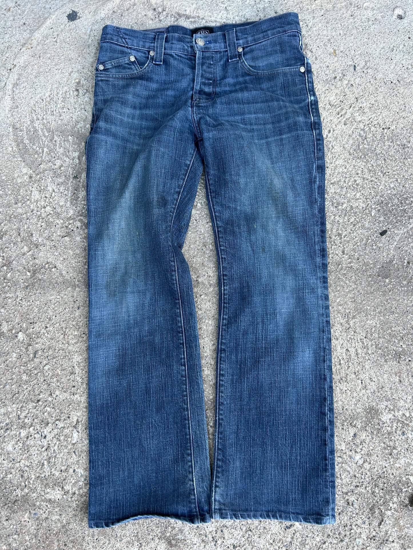 Y2K Rock Revival Blue Pocket Jeans (34x30)