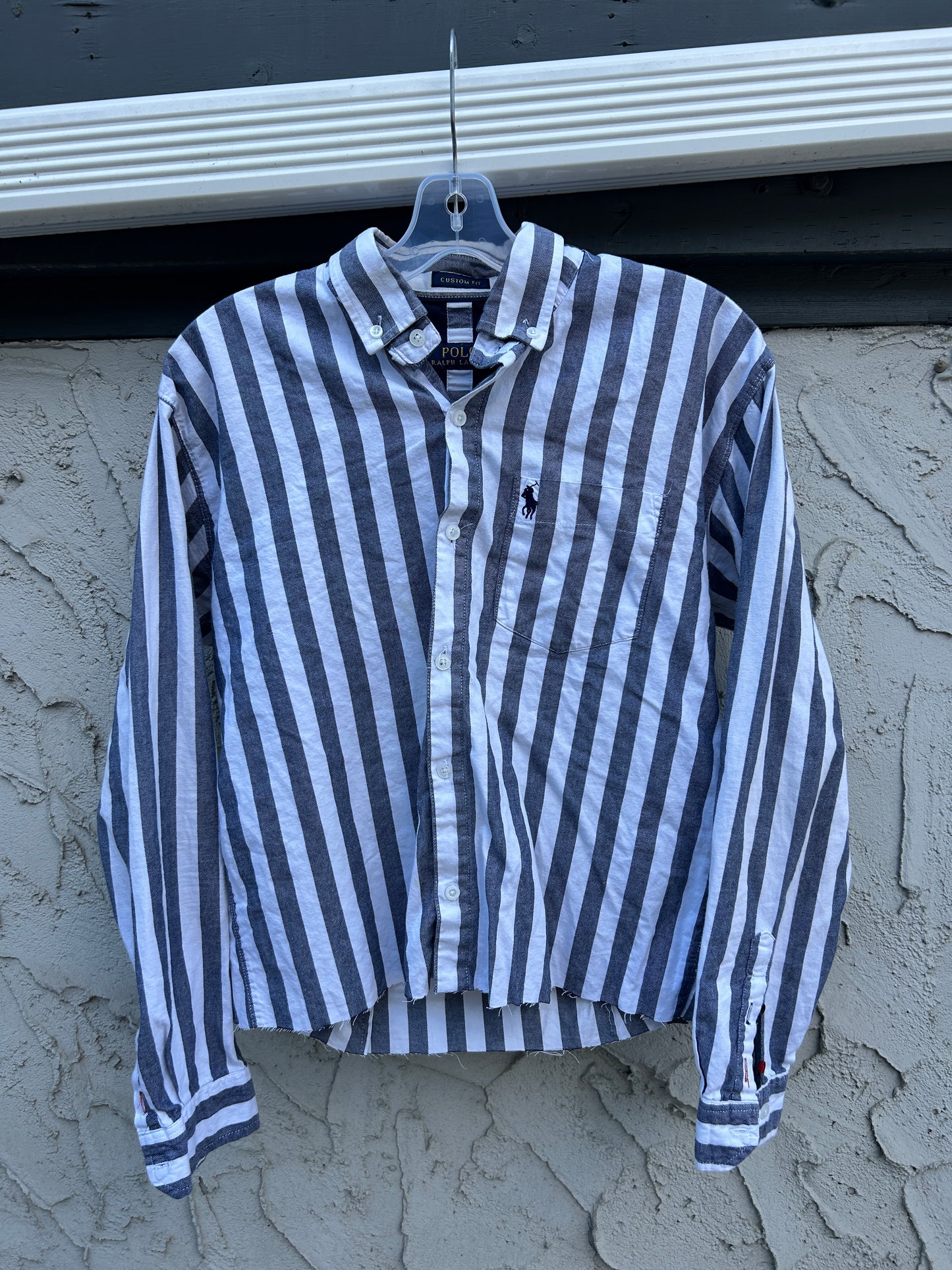 Cropped Polo Striped Button Up (M)