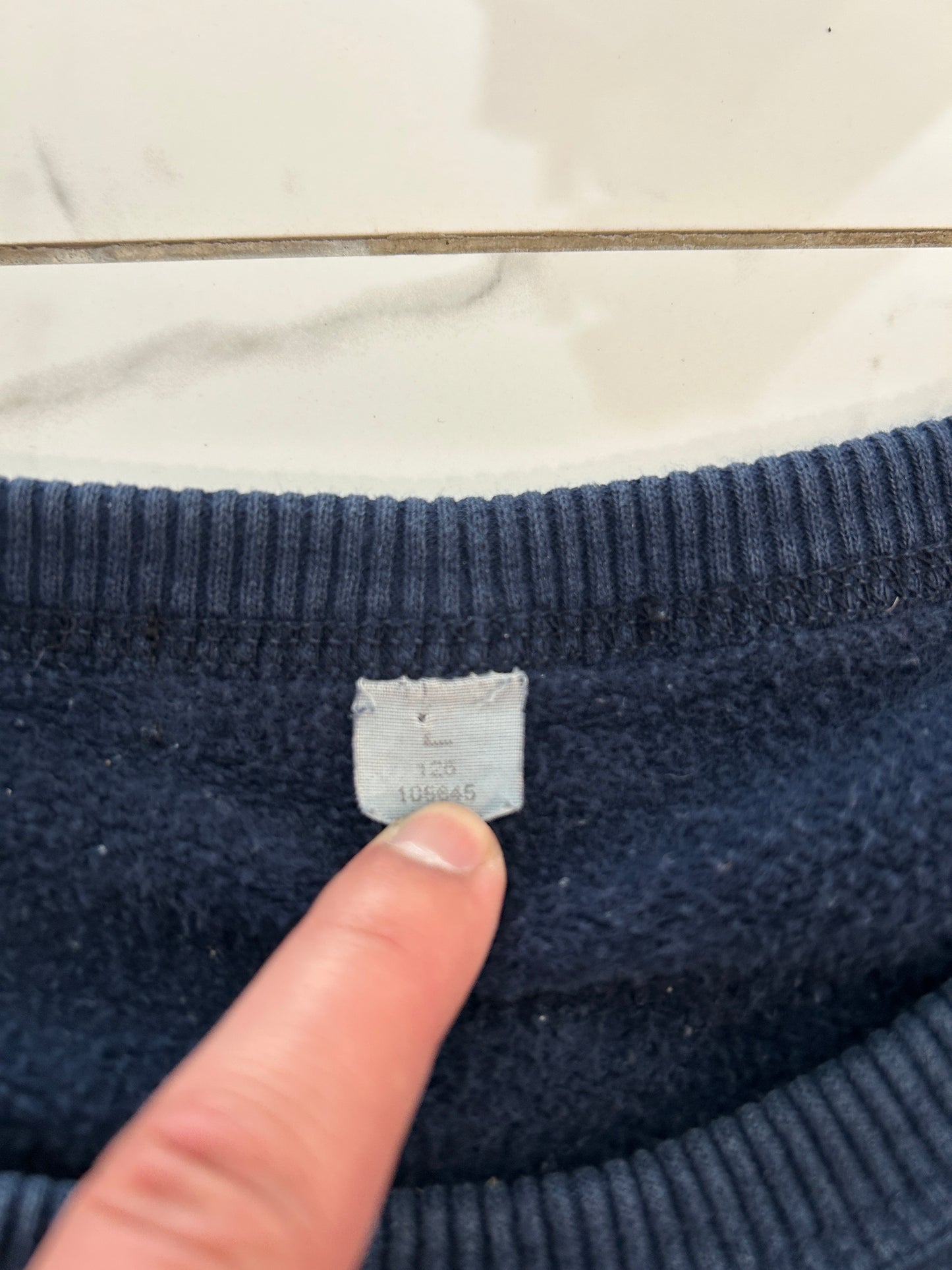 Vintage Heavyweight Blank Navy Crew (L)