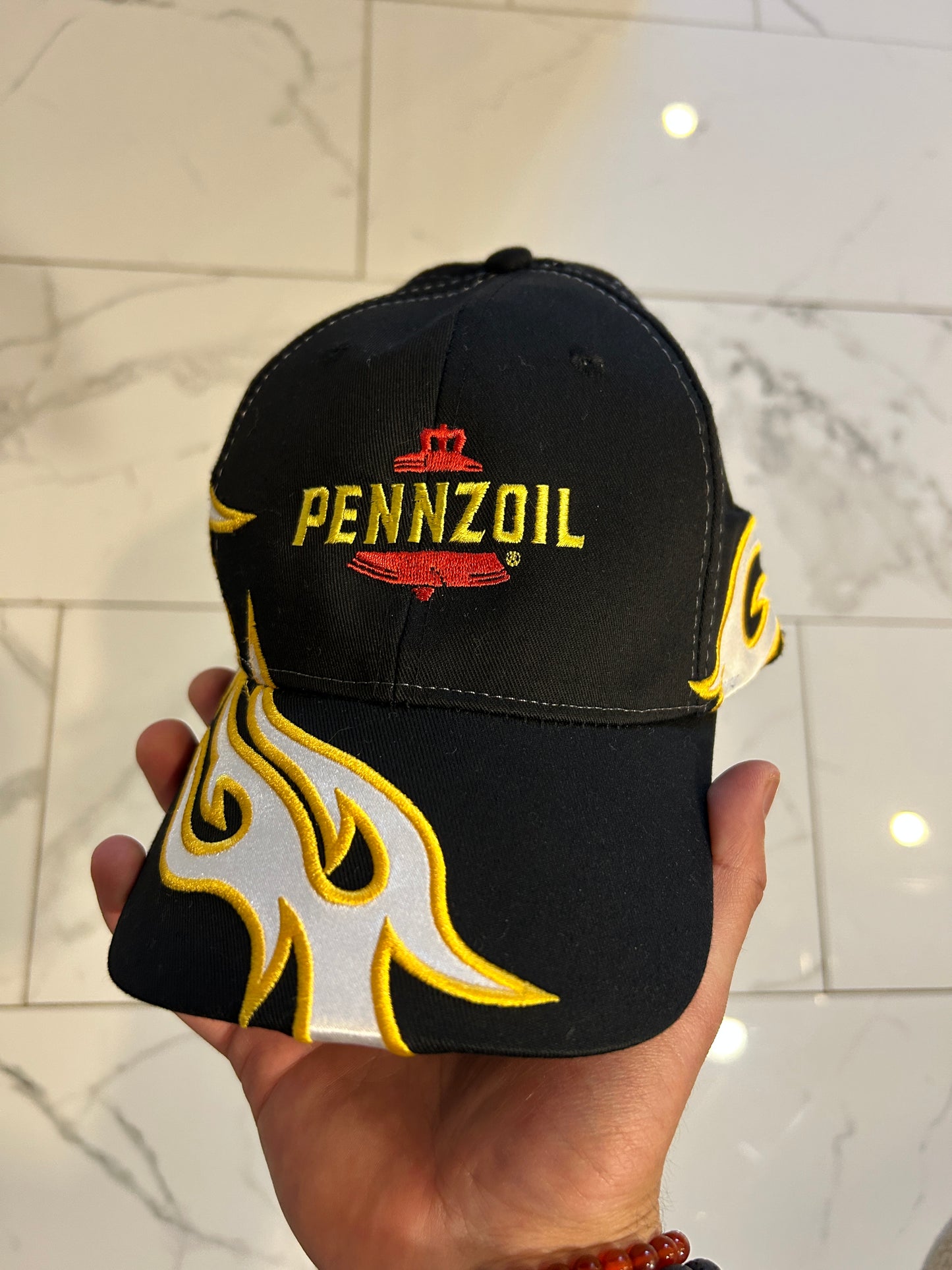 Y2K Yellow Flame Pennzoil Racing Hat