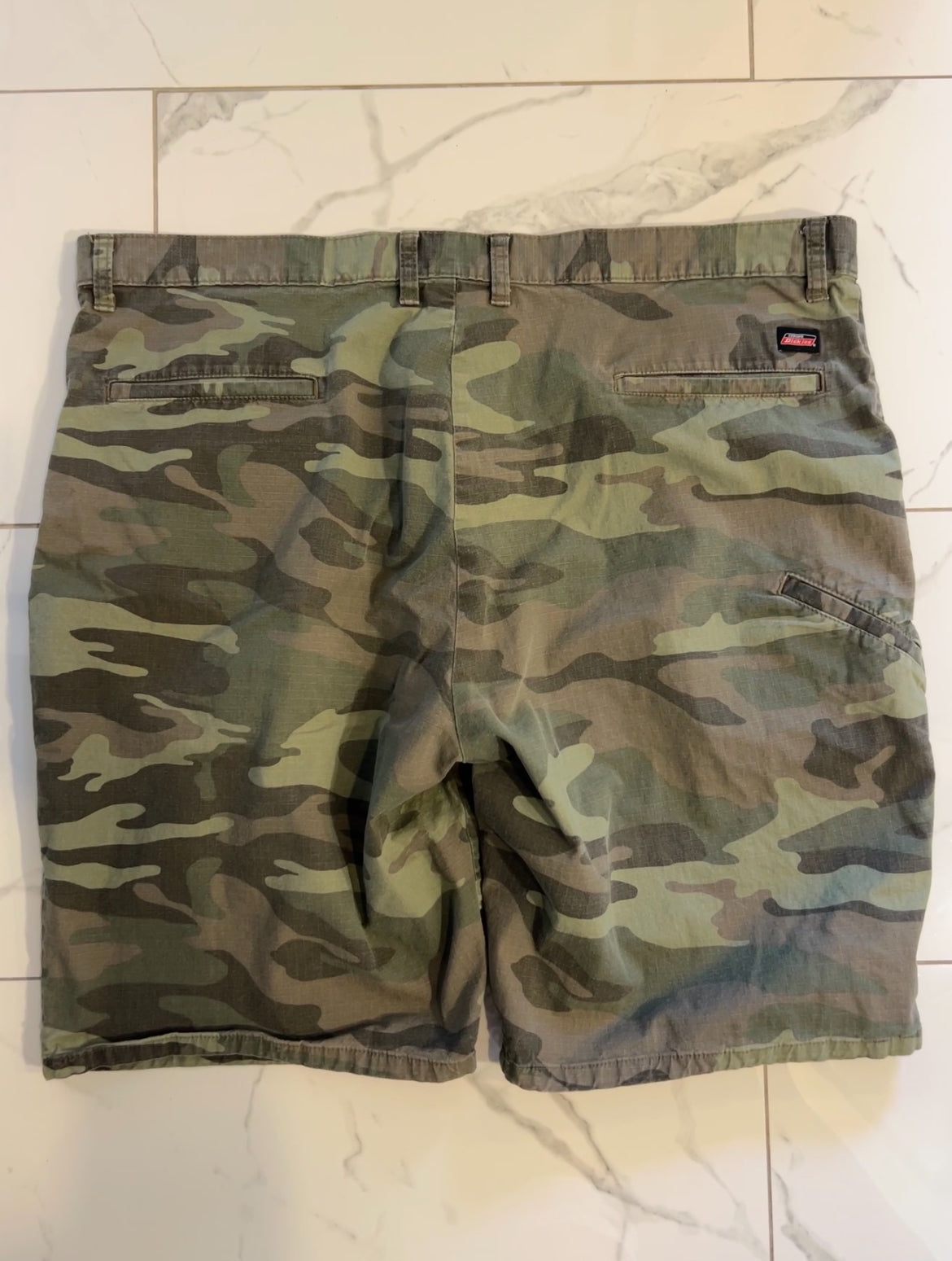 Faded Baggy Camo Dickies Shorts (38W)
