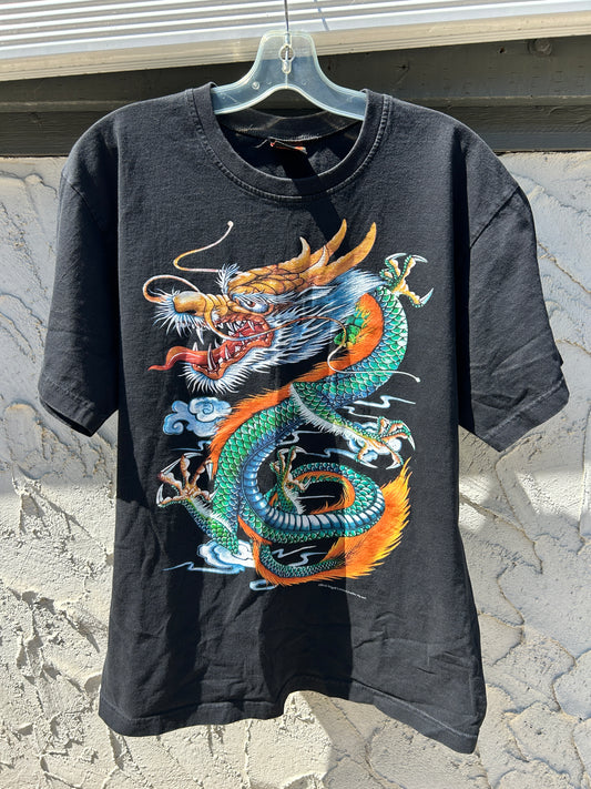 Vintage Orange and Green Dragon Tee (L)