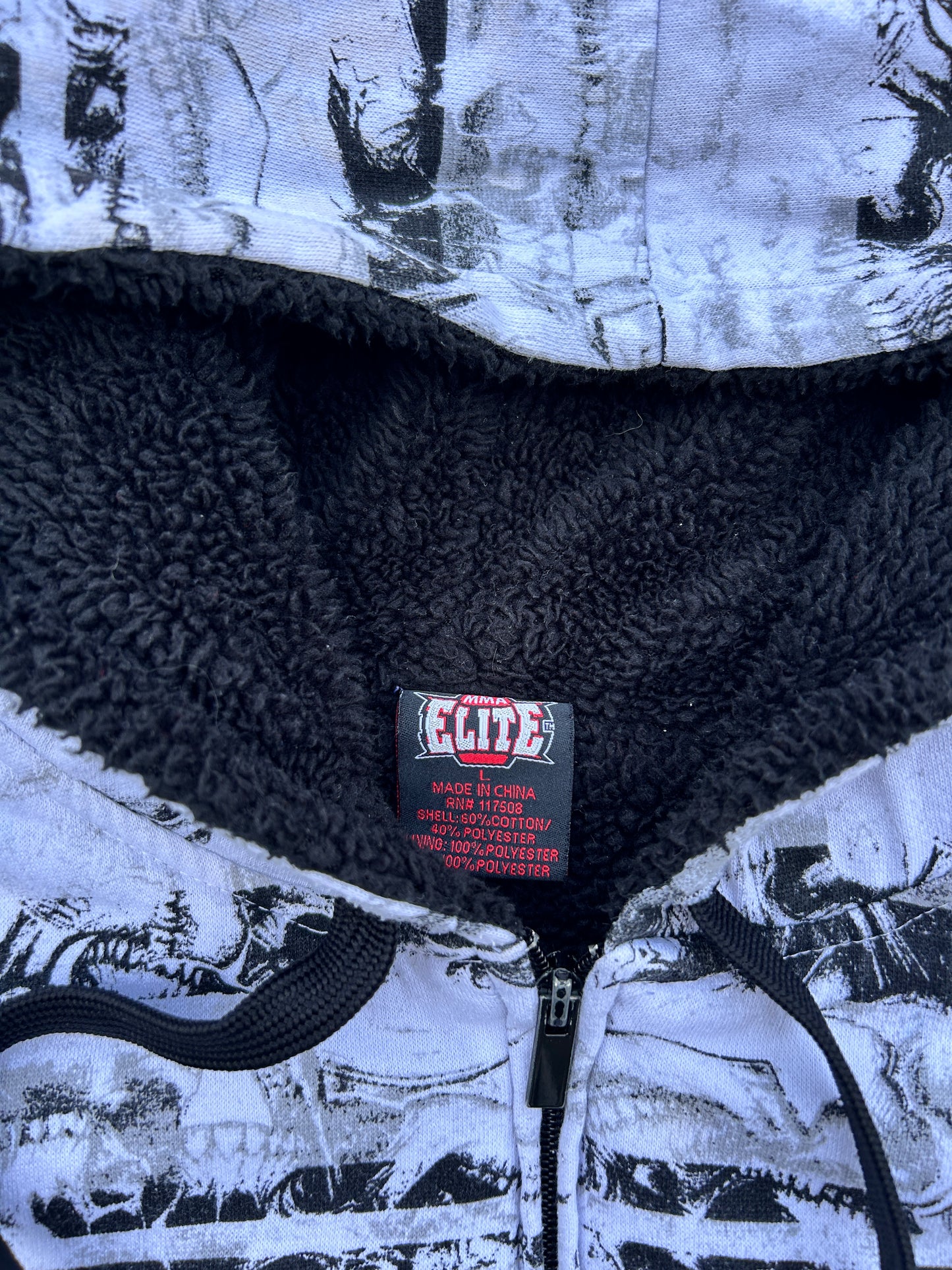 Y2K Fur Lined MMA Elite Zip Hoodie (L)