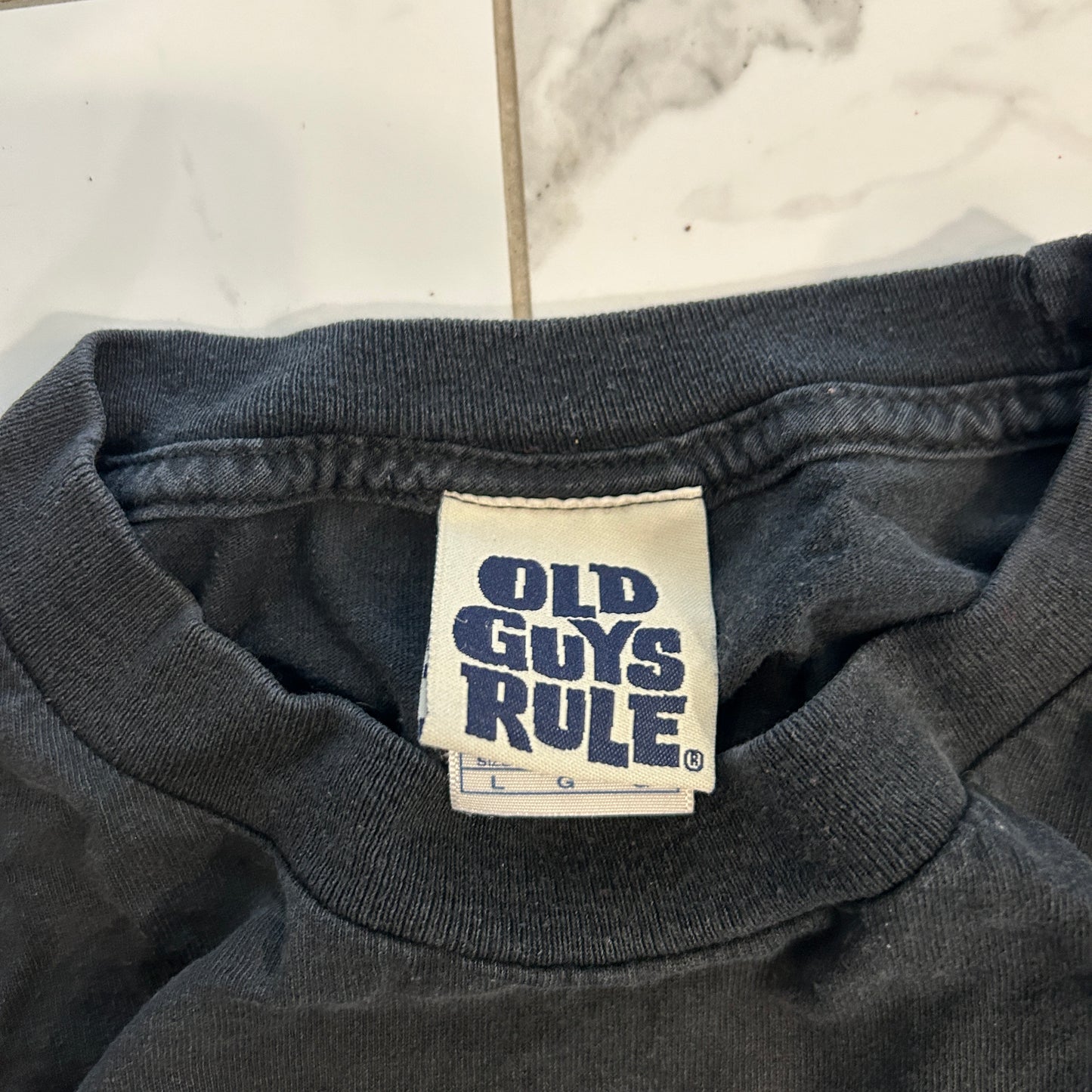 Vintage Old Guys Rule Biker Tee (L)