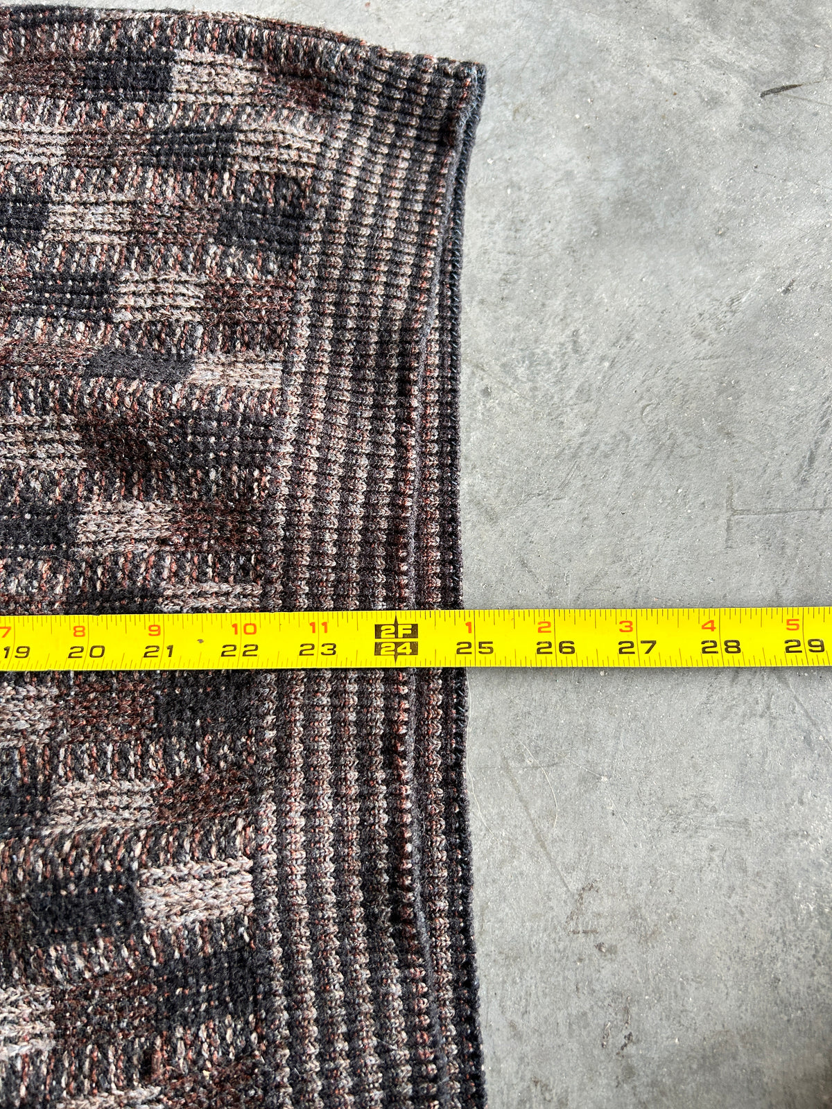 Vintage Outline Brown Square Patterned Knit Sweater (M)