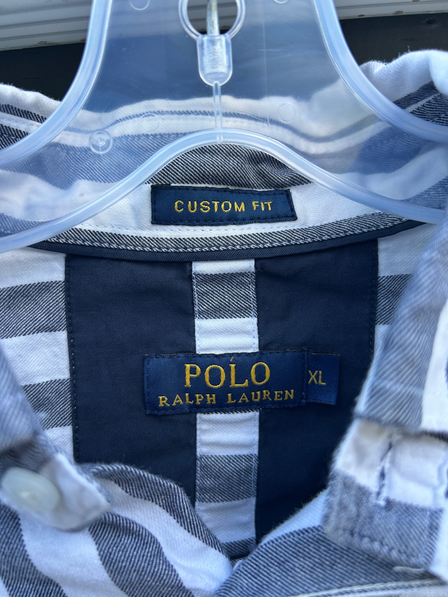 Cropped Polo Striped Button Up (M)