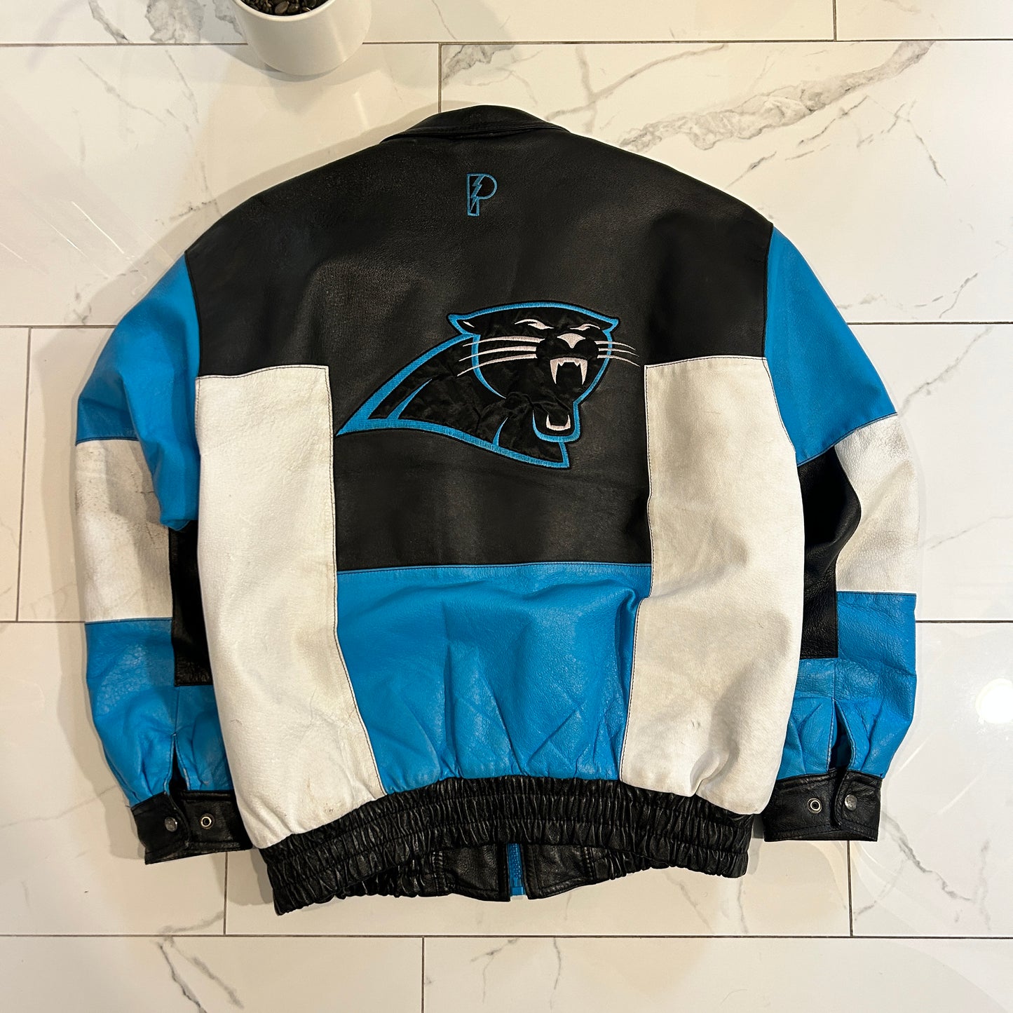 Vintage Pro Player Carolina Panthers Leather Jacket (L)