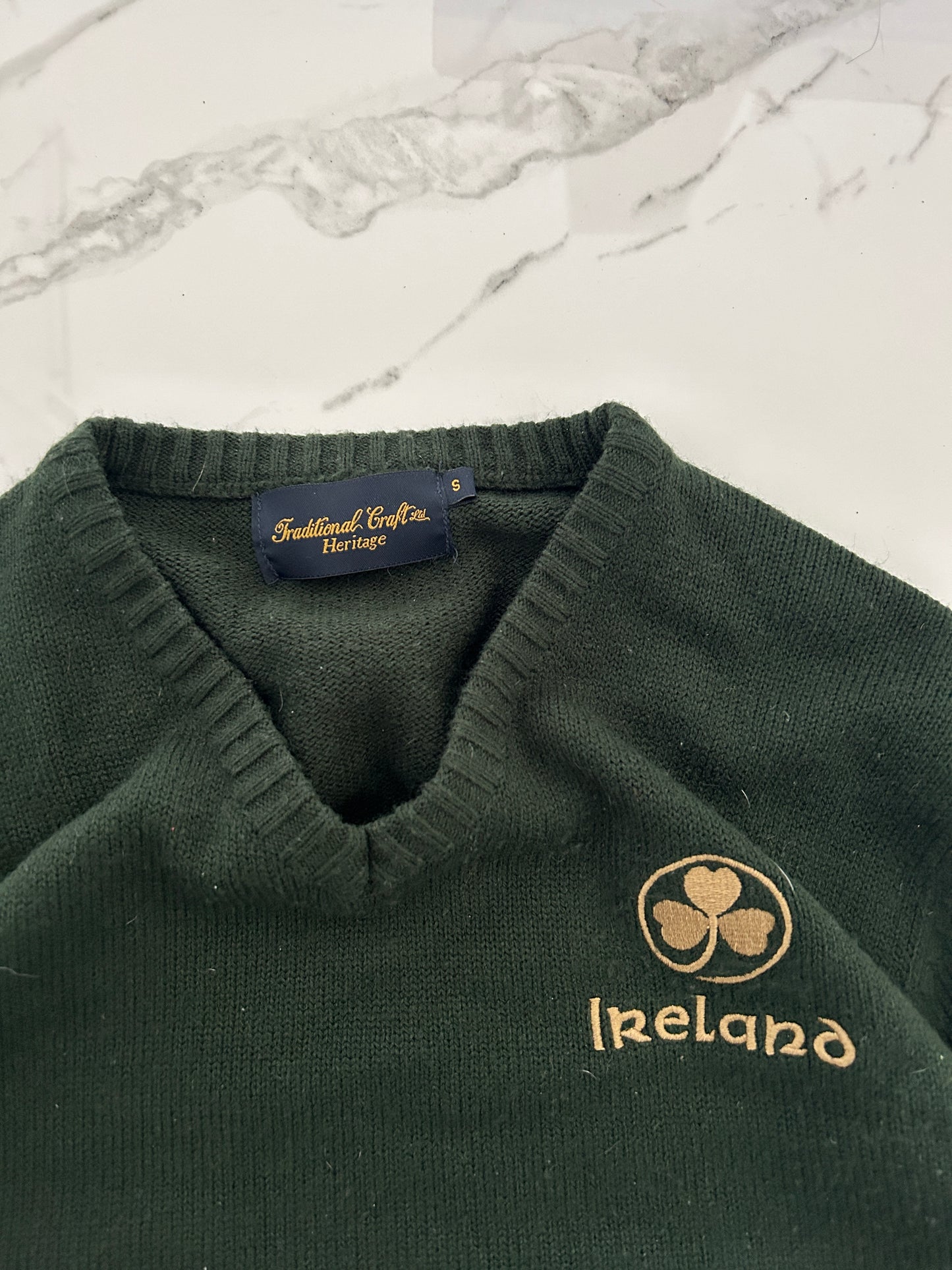 Vintage Green Ireland Knit Sweater (fits M)