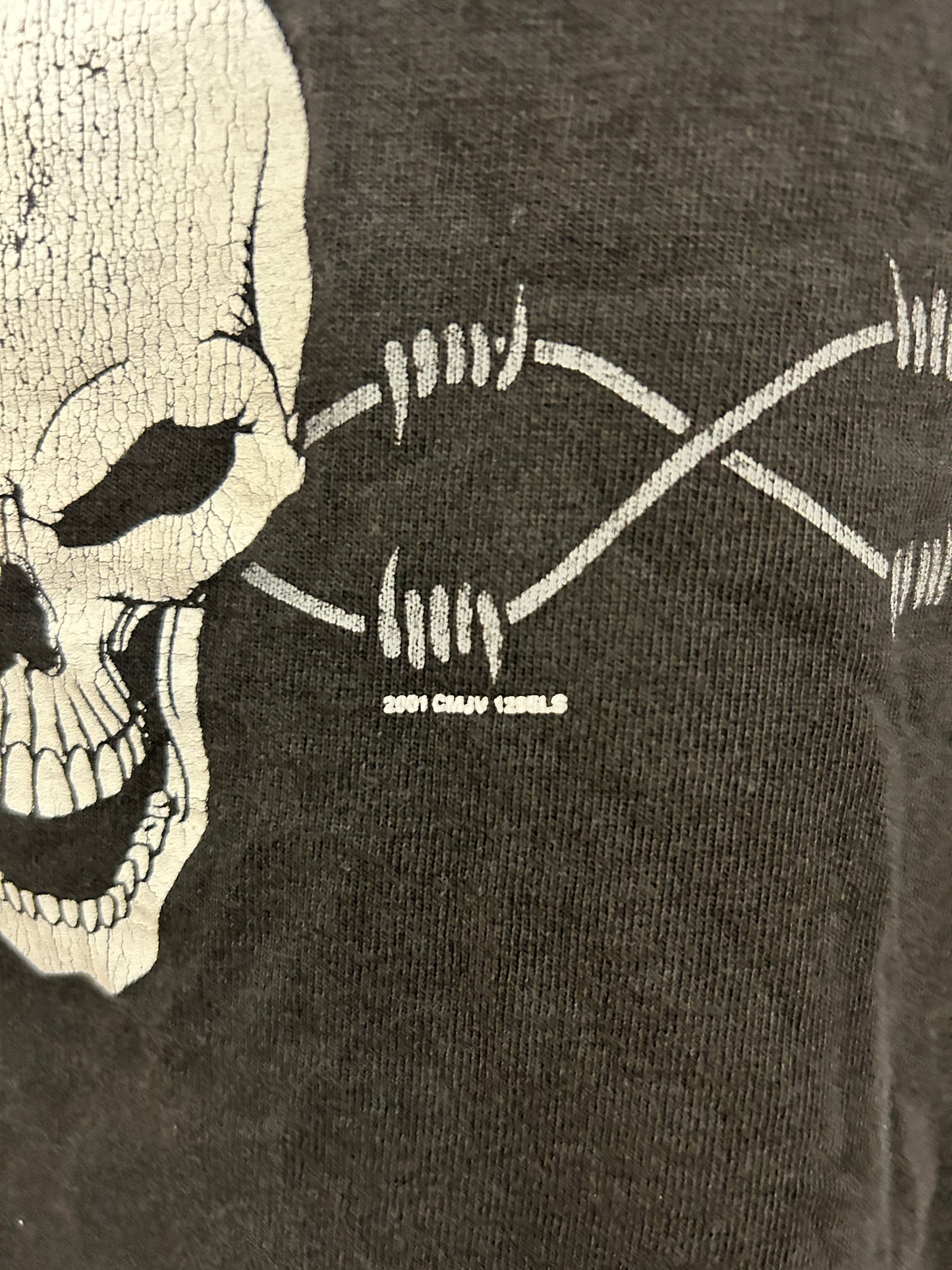 Vintage 2001 Choice Apparel Skull Barb Wire LS Shirt (XL)