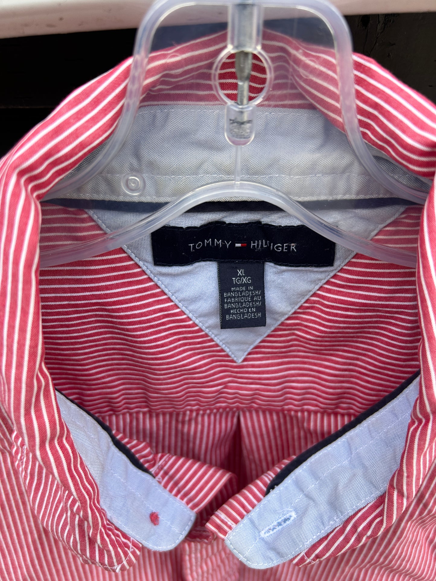 Red Tommy Hilfiger Cropped Button Up (XL)