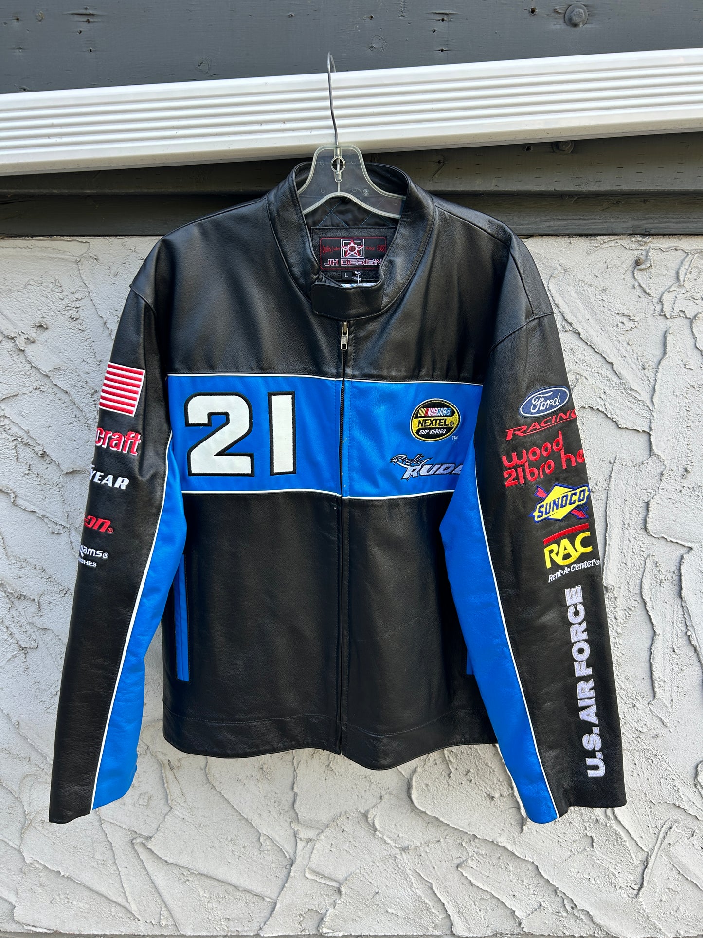 Vintage Ricky Rudd NASCAR JH Leather Jacket (L)