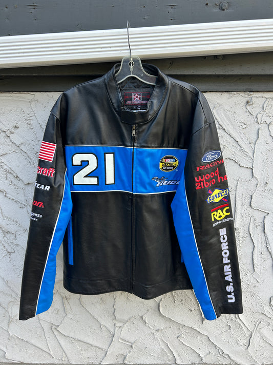 Vintage Ricky Rudd NASCAR JH Leather Jacket (L)