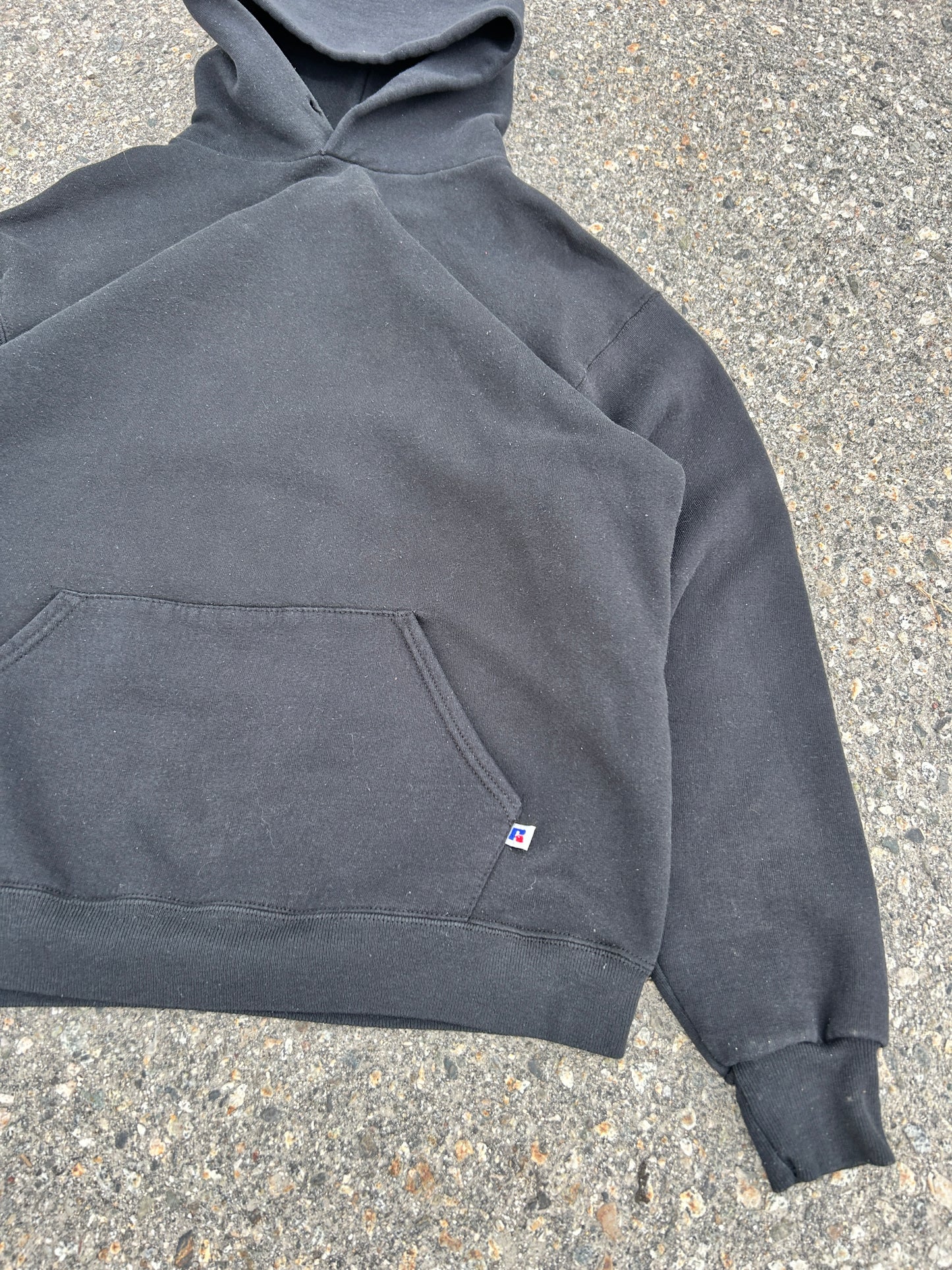 Vintage Russell Made in USA Black Blank Hoodie (XL)