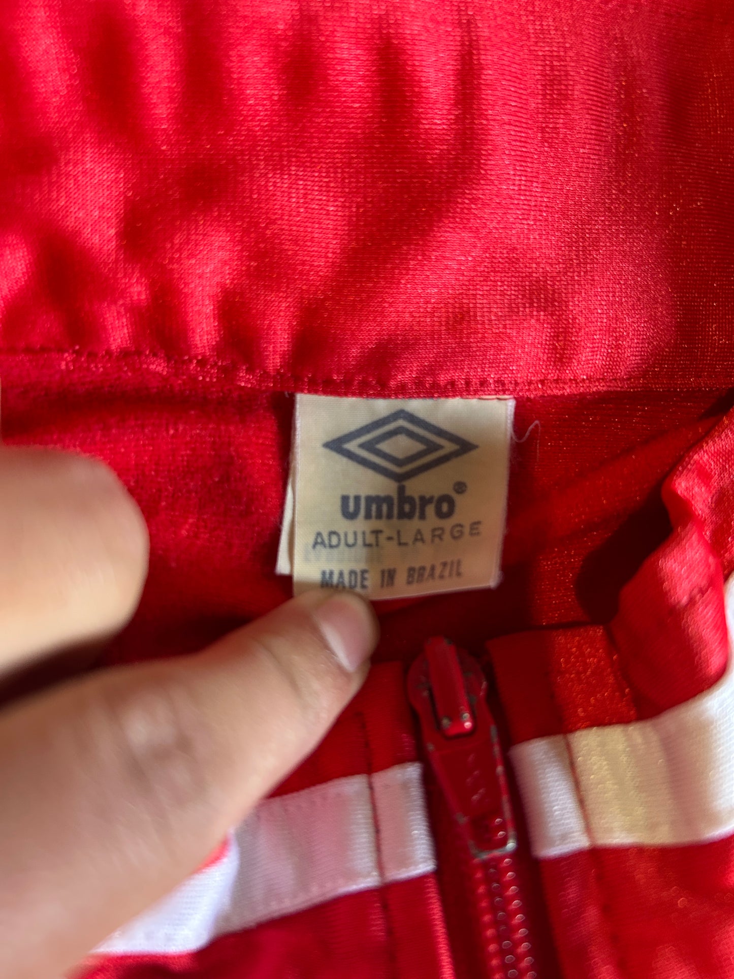 Vintage Umbro Red Nylon Track Jacket (L)