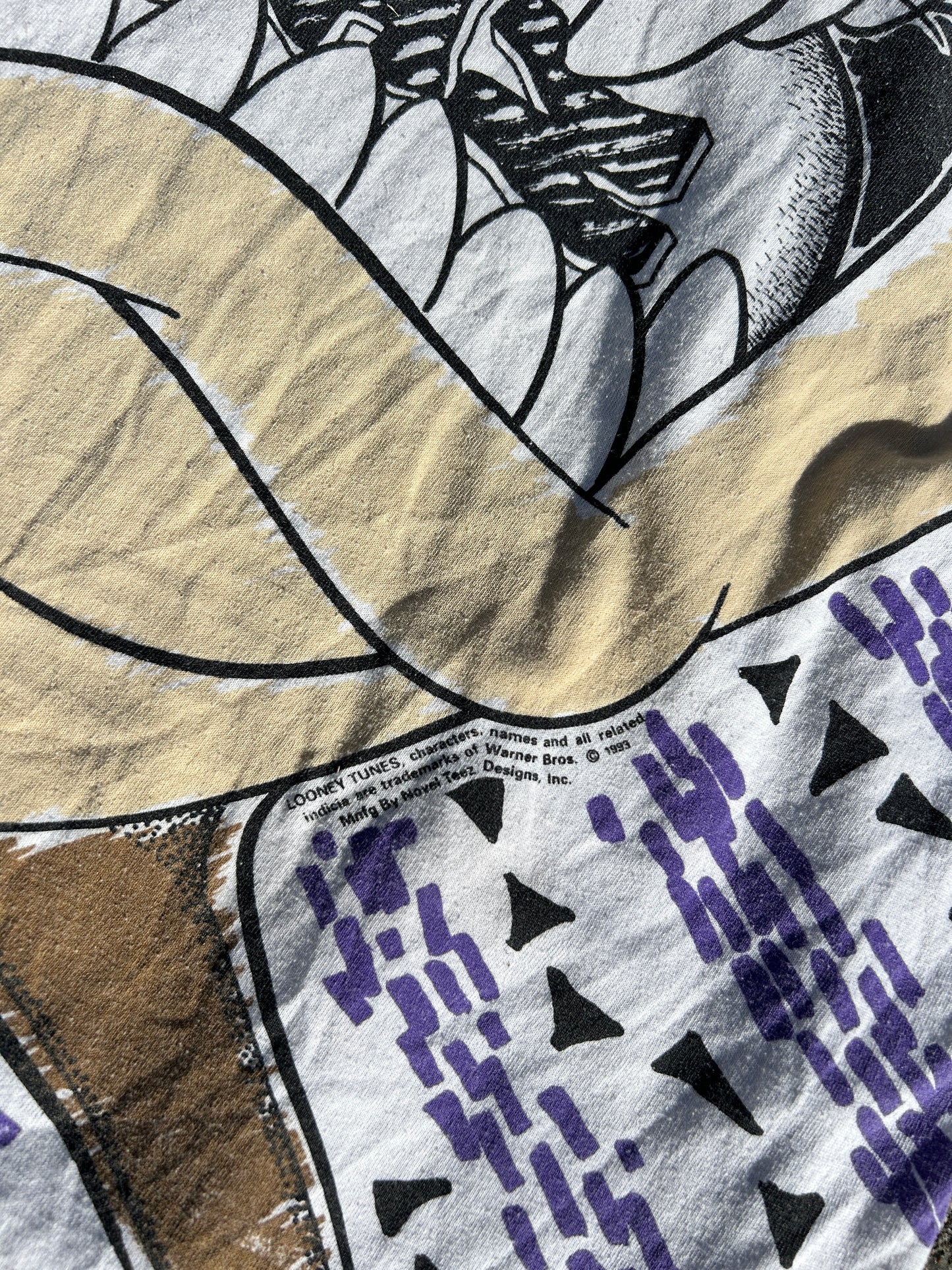 Vintage 1993 Taz Purple All Over Print Tee (XL)