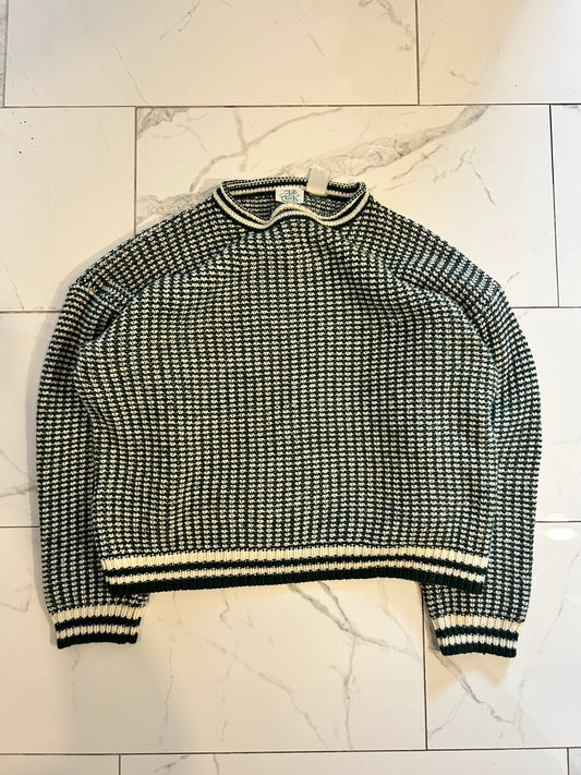 Vintage Ash Creek Green and White Knit Sweater (L)
