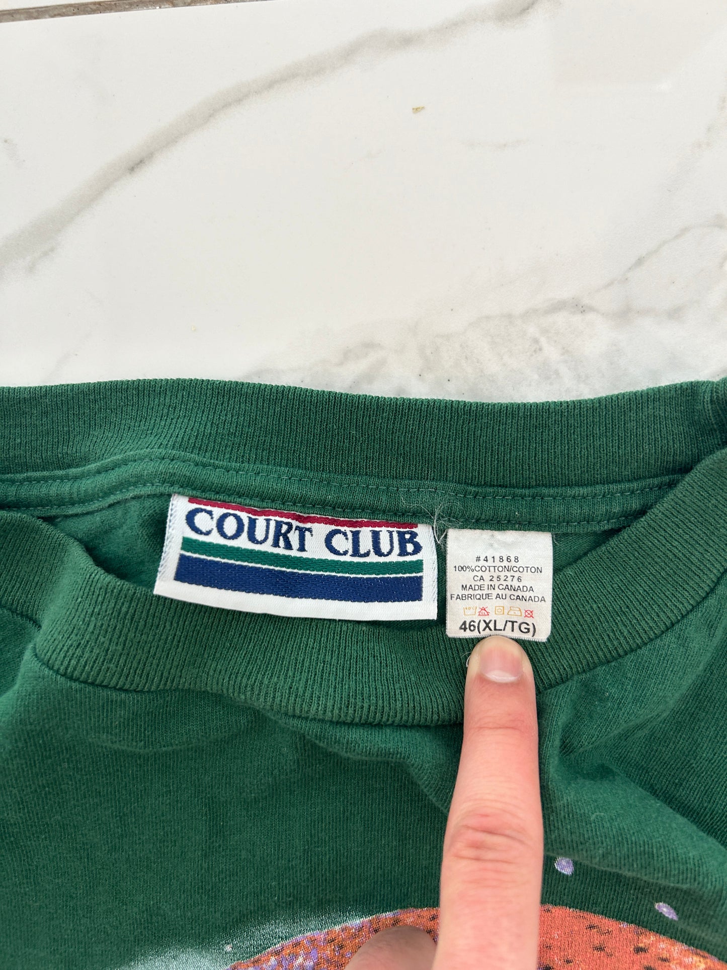 Vintage Green Court Club Rainbow Trout Tee (XL)